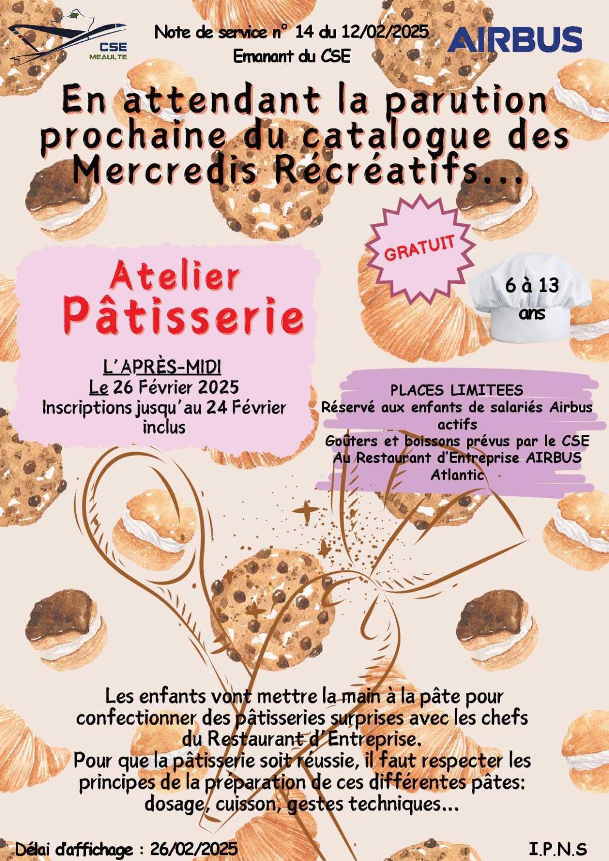 Atelier Pâtisserie "Mercredi récréatif"