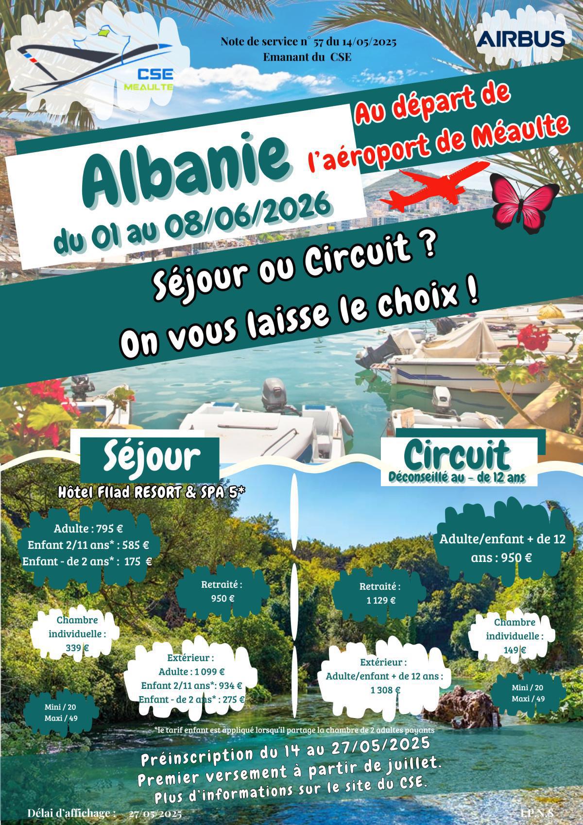 Cap sur l'Albanie ⛱️ ! Au départ de Méaulte ✈️