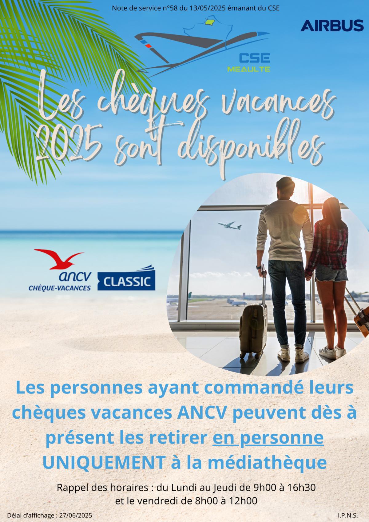 Chèques vacances 2025 disponible !