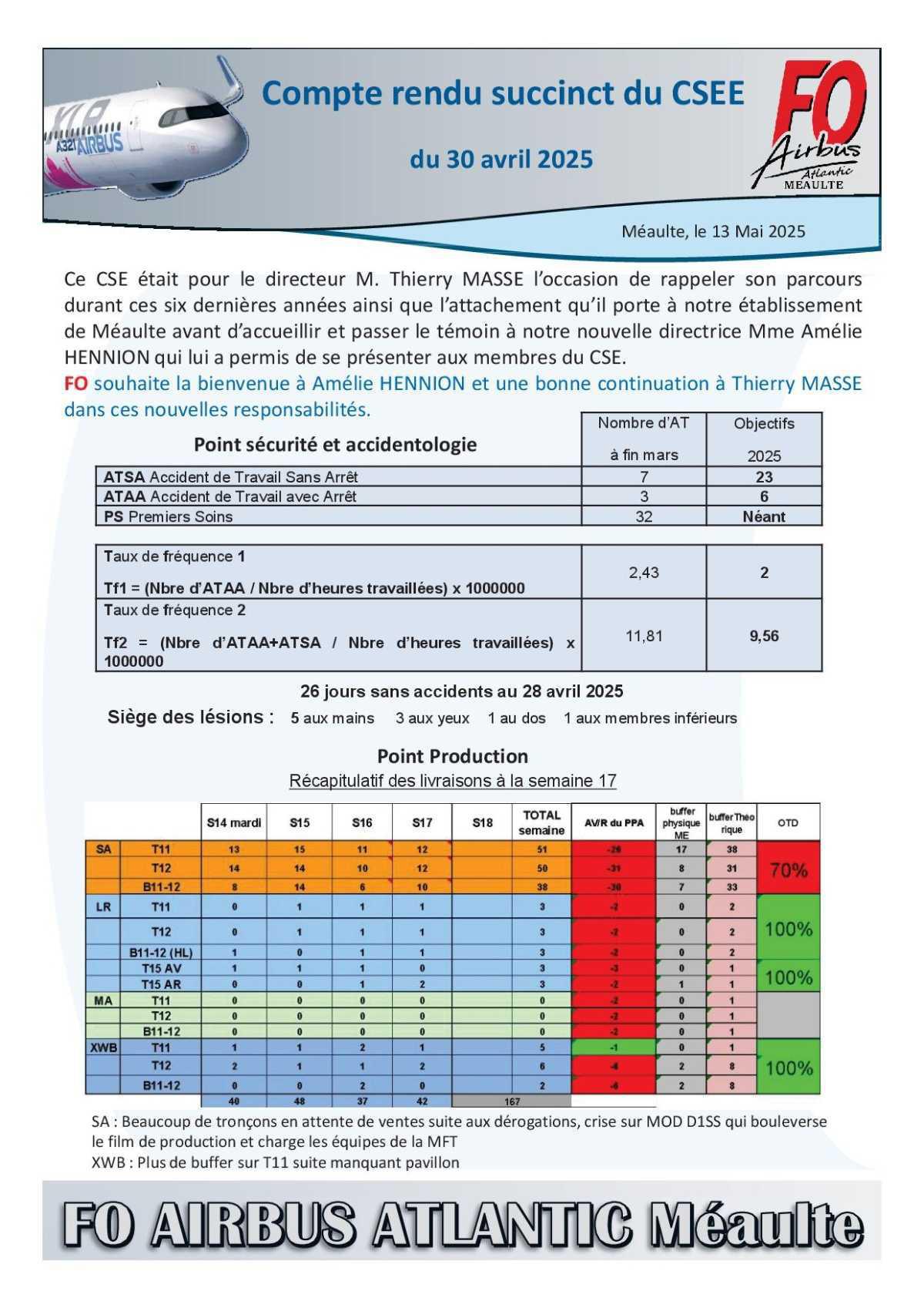 Compte rendu succinct du CSE-E du 30 avril 2025