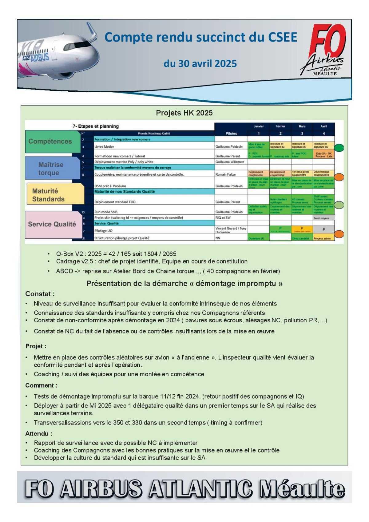 Compte rendu succinct du CSE-E du 30 avril 2025