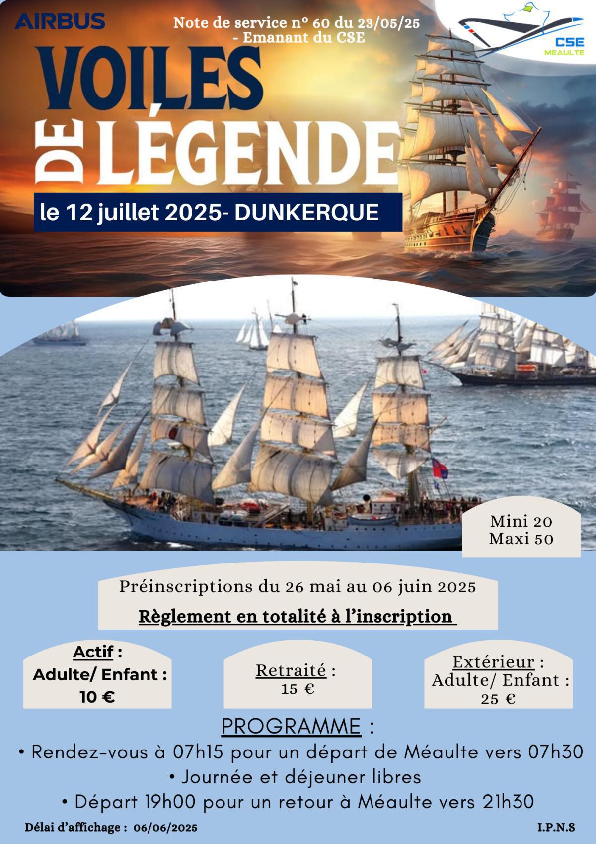 Sortie "Voiles de Légende" à Dunkerque 