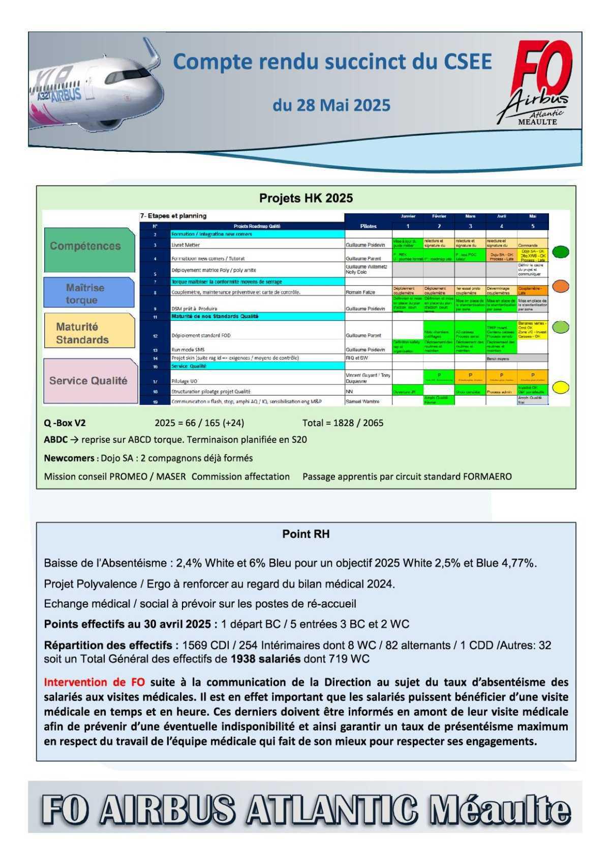 Compte rendu succinct du CSEE du 28 mai 2025