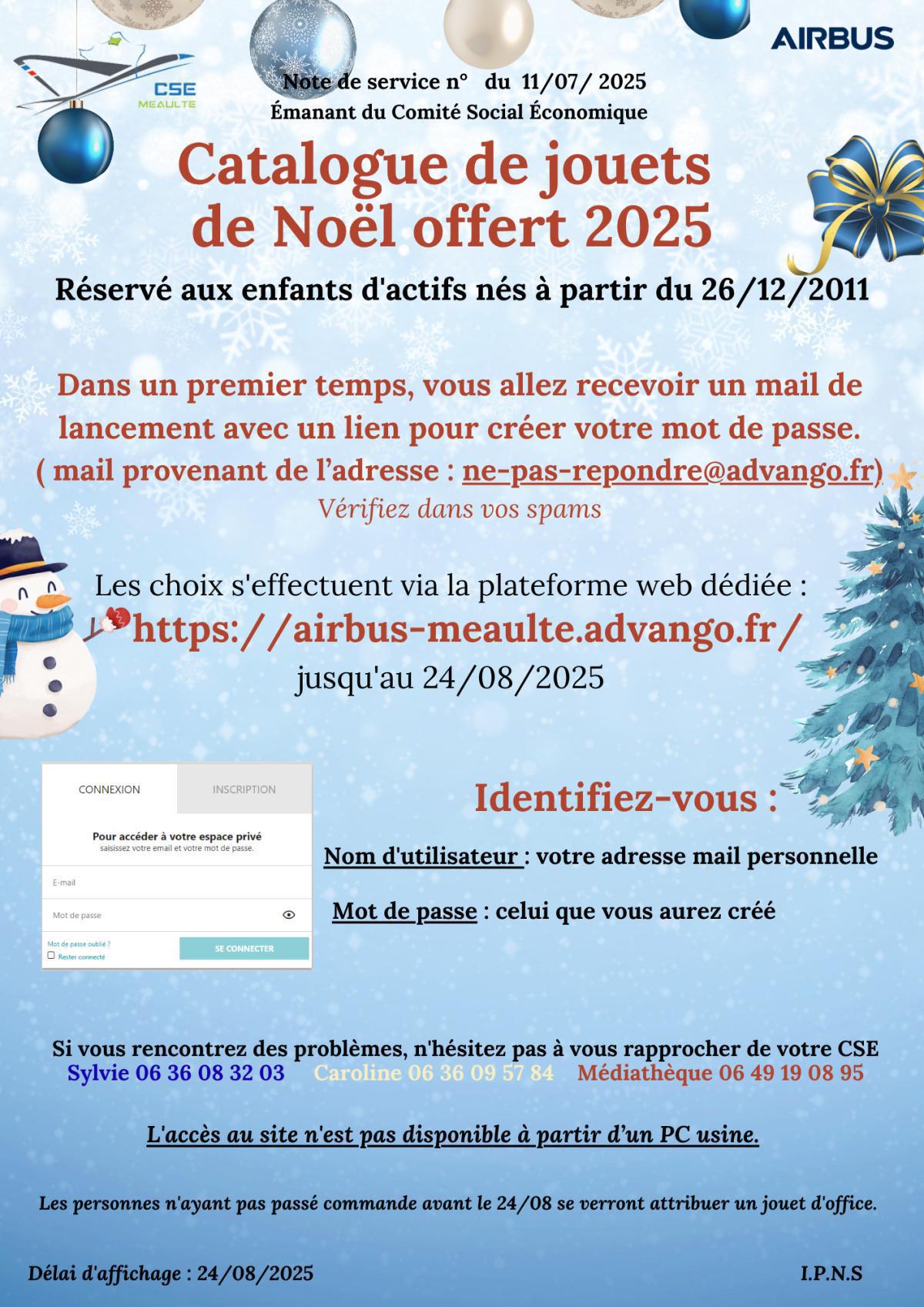 Catalogue jouets de Noël offert par votre CSE