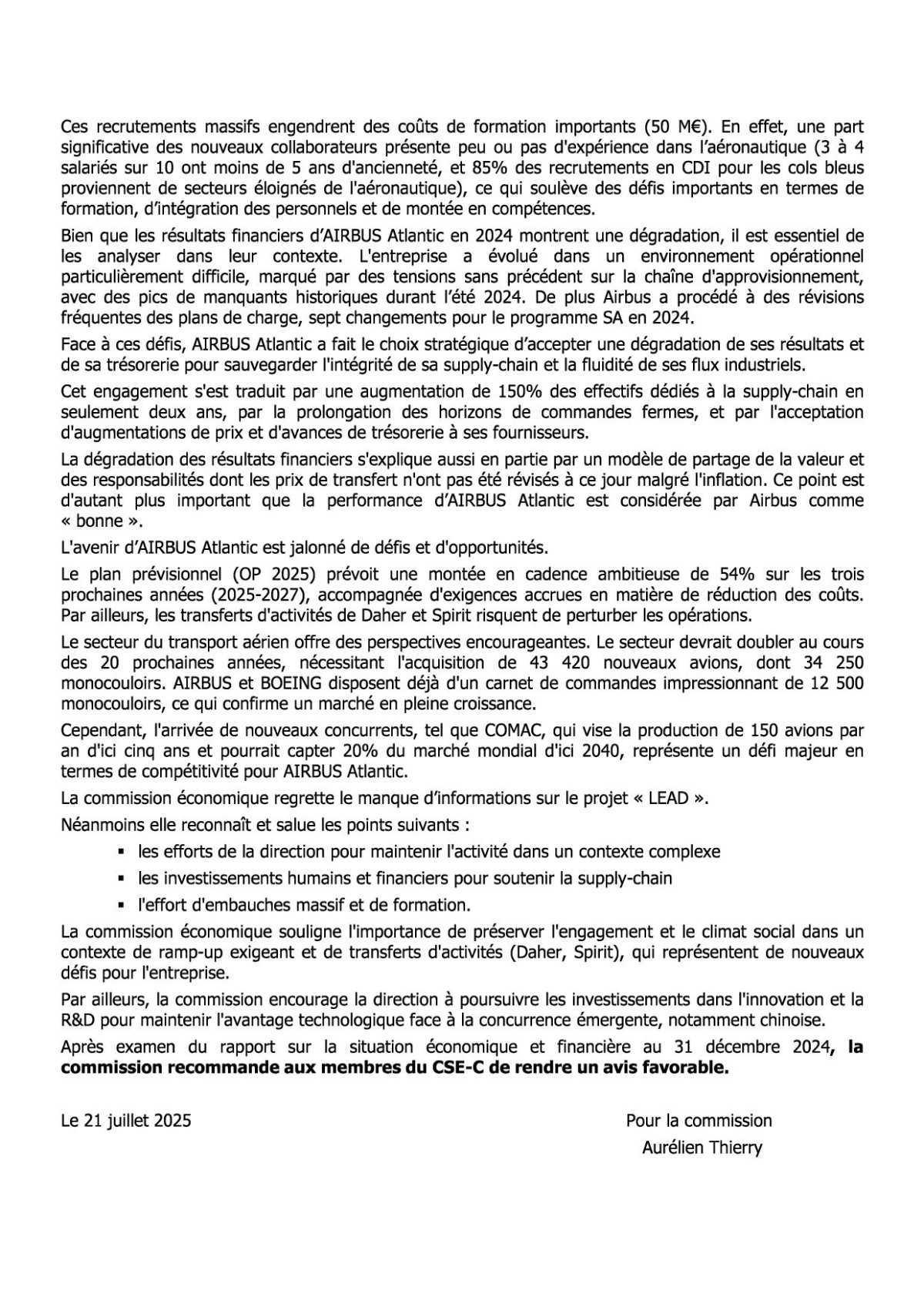 Compte rendu succinct du CSE-C extraordinaire du 21 juillet 2025