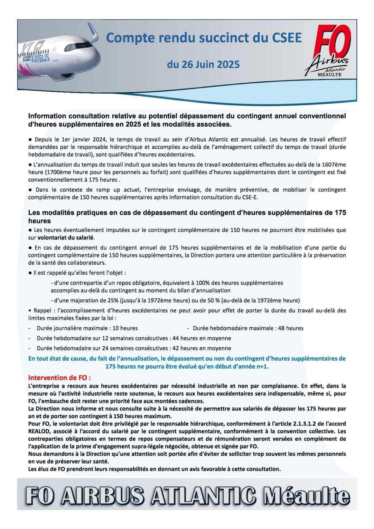 Compte rendu succinct du CSE-E du 26 juin 2025