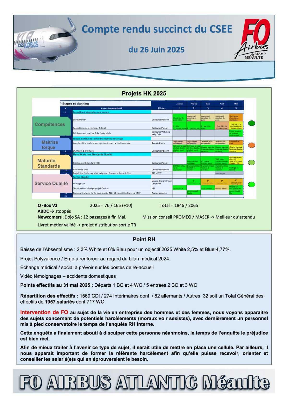 Compte rendu succinct du CSE-E du 26 juin 2025