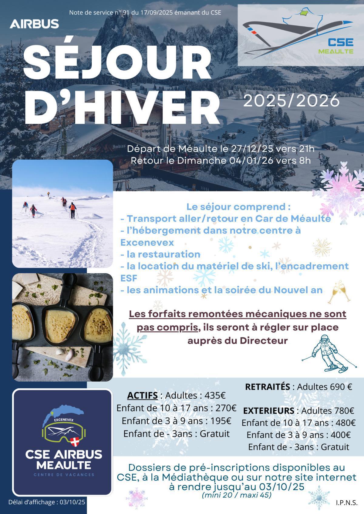 Séjour d'Hiver ⛷️"CVE EXCENEVEX"❄️