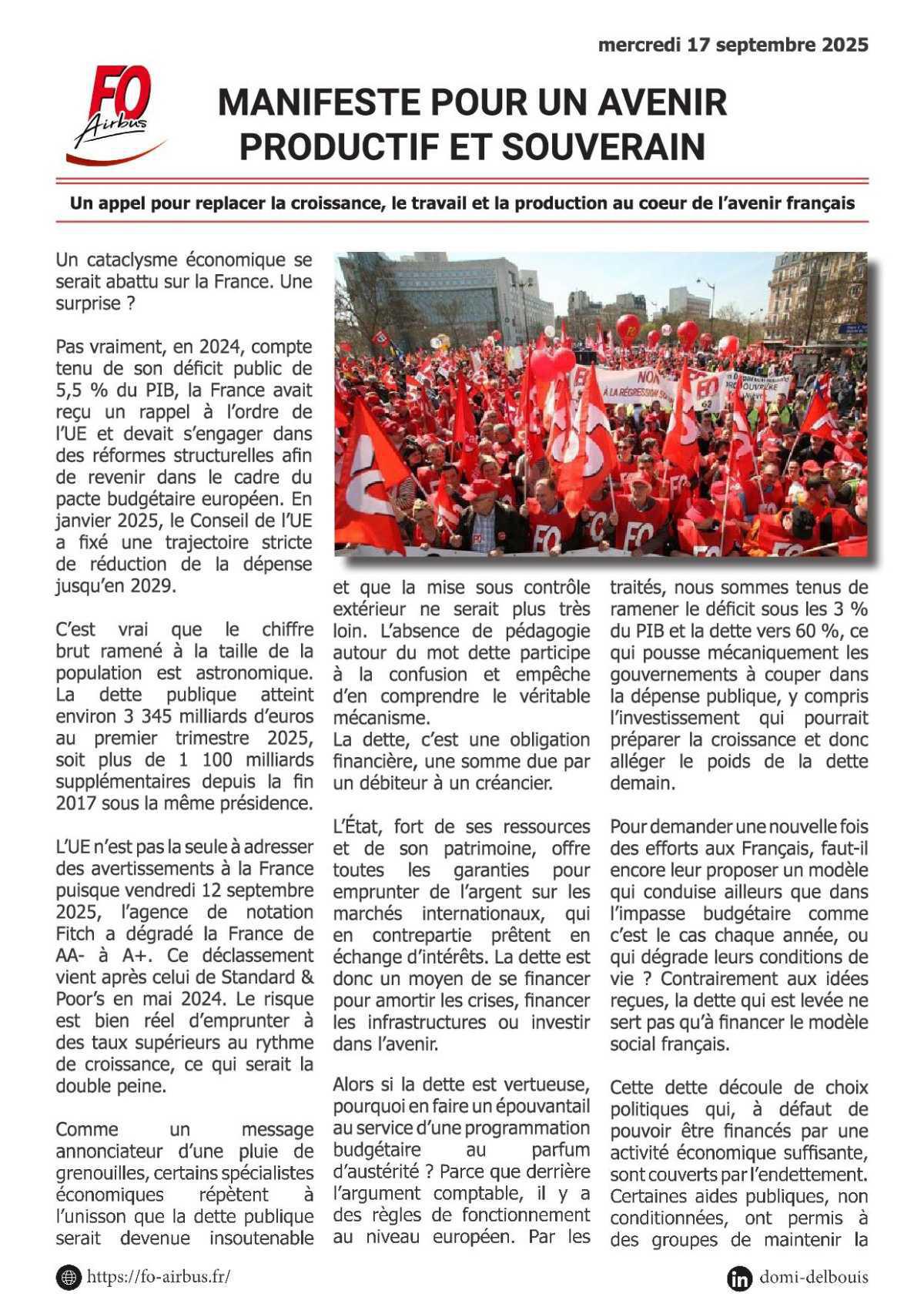 Manifeste pour un avenir productif et souverain
