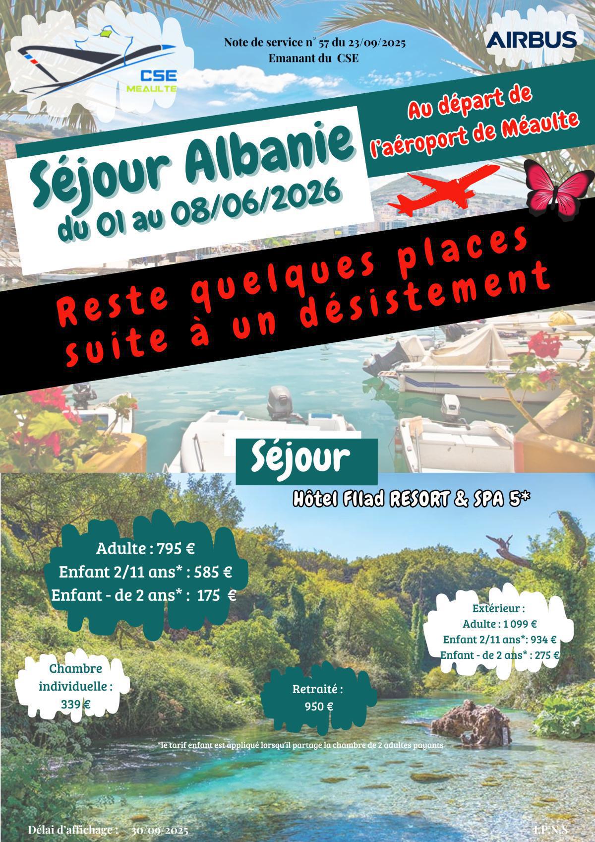 Séjour Albanie en juin 2026