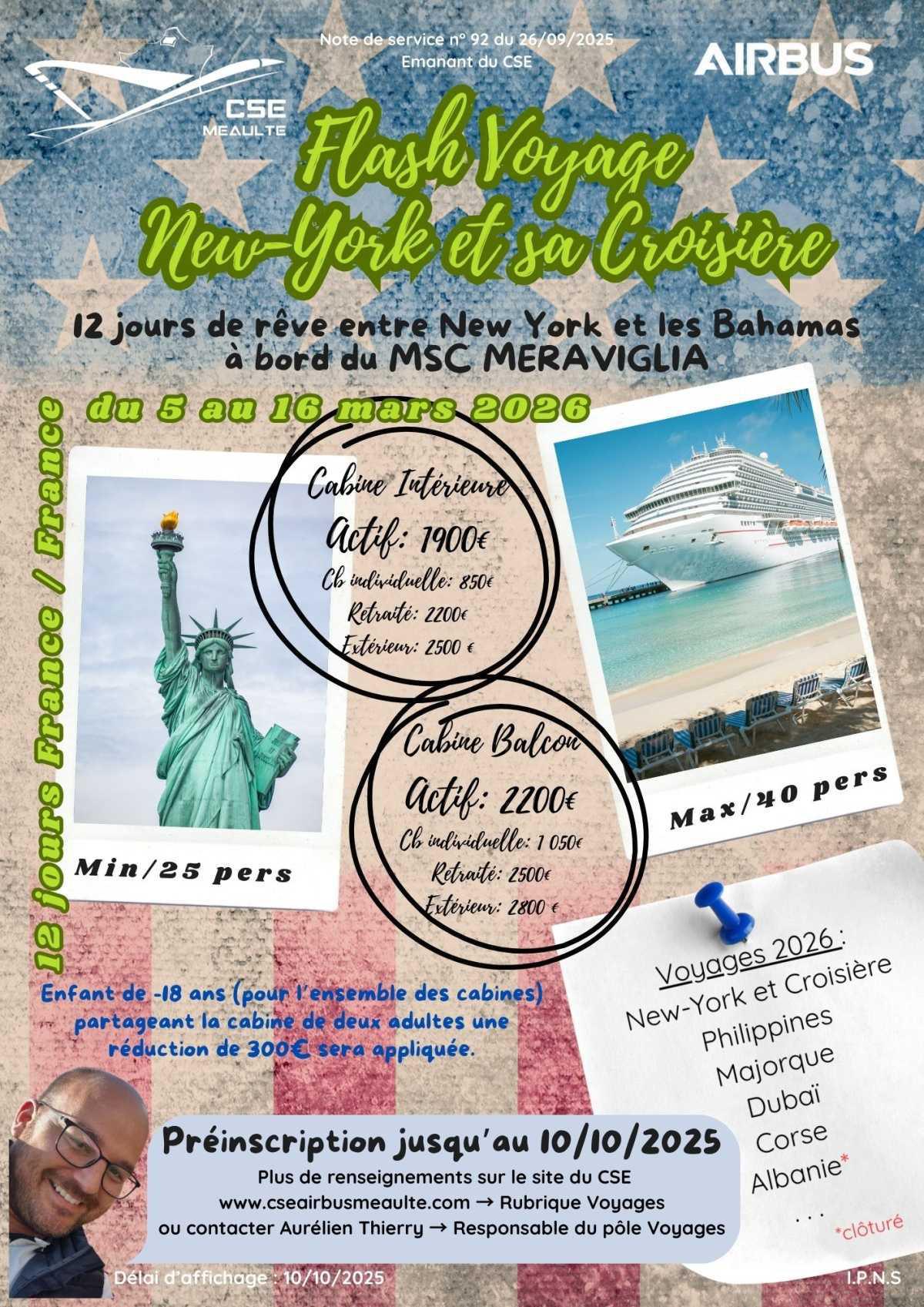 ✈️ New-York et sa Croisière 2026 🛳️