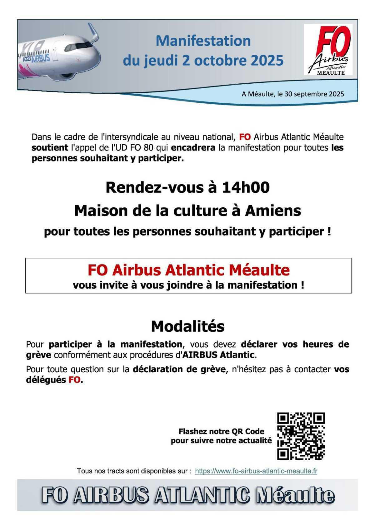 Appel à la manifestation du 2 octobre 