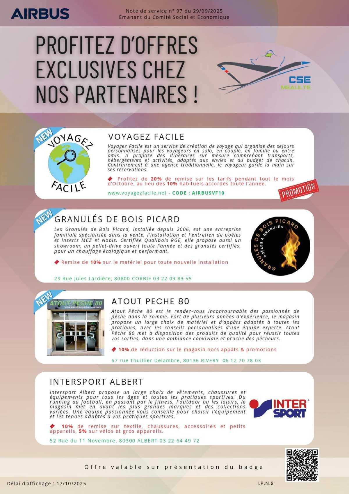 Nouveau partenaires du CSE !