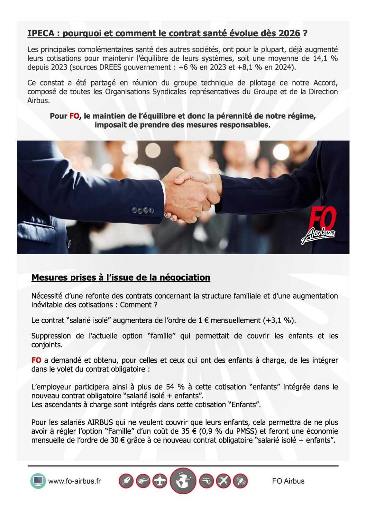 Signature d'un avenant au contrat santé / prévoyance IPECA