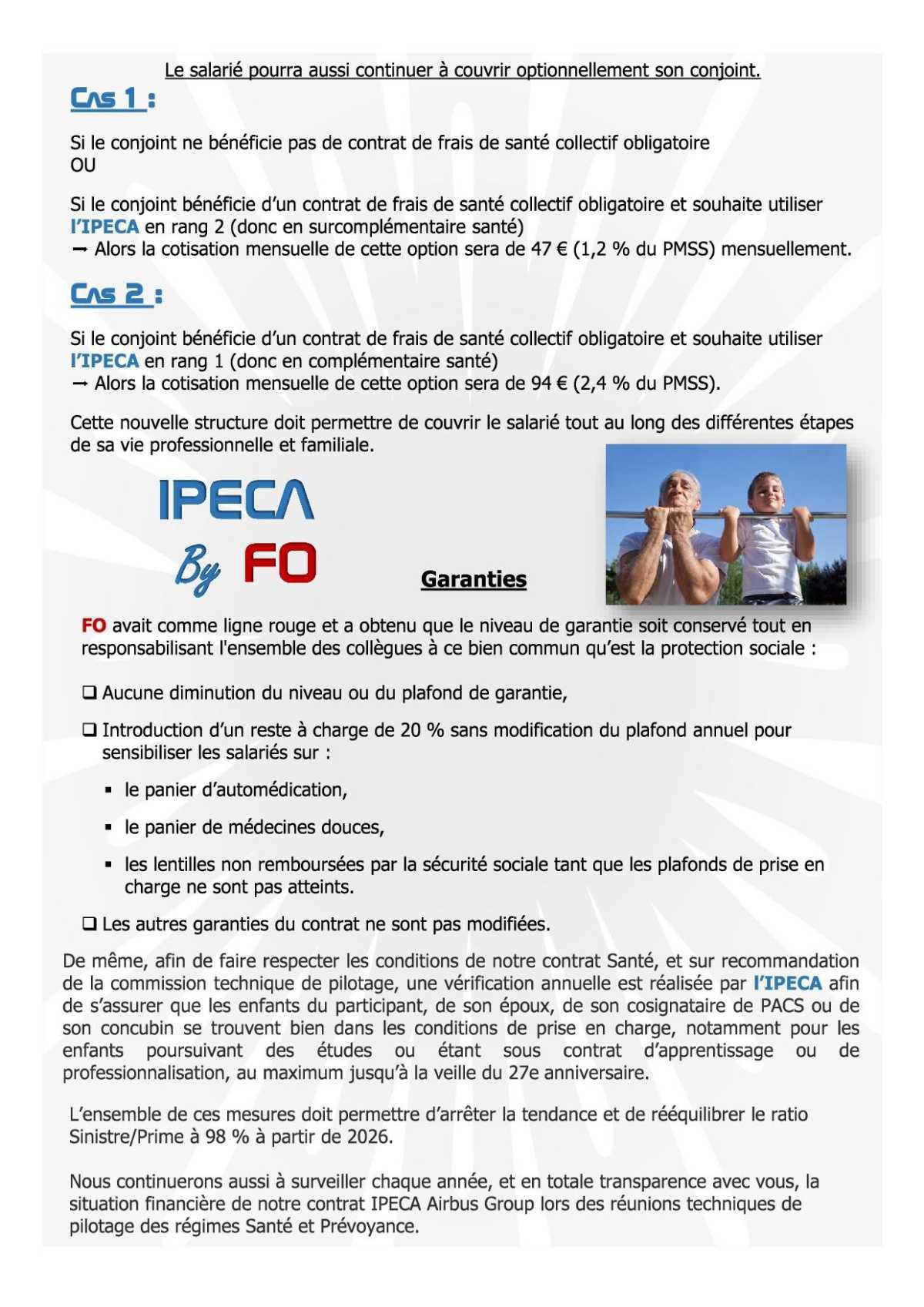 Signature d'un avenant au contrat santé / prévoyance IPECA