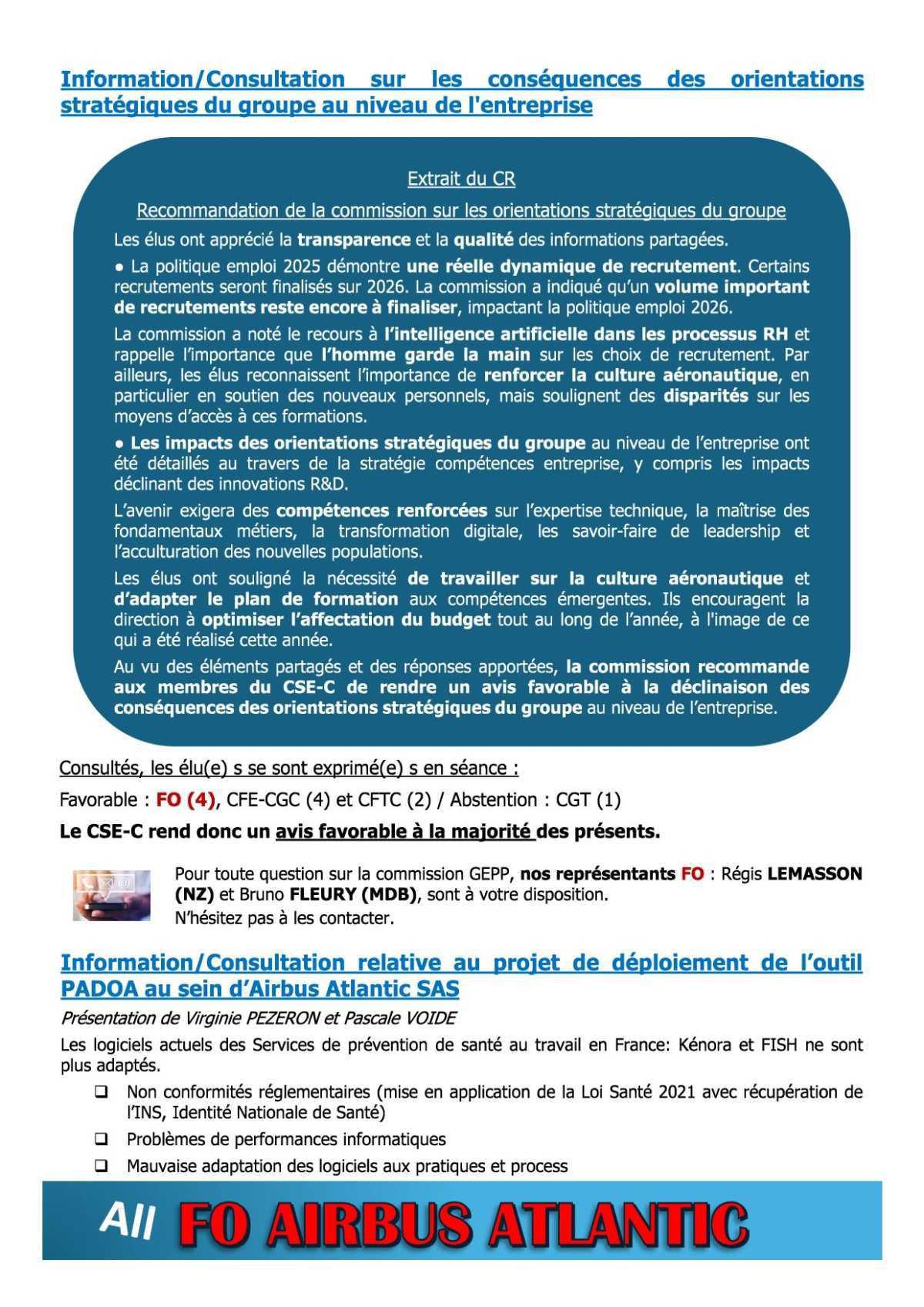 Compte rendu succinct du CSE-C du 14 novembre 2025