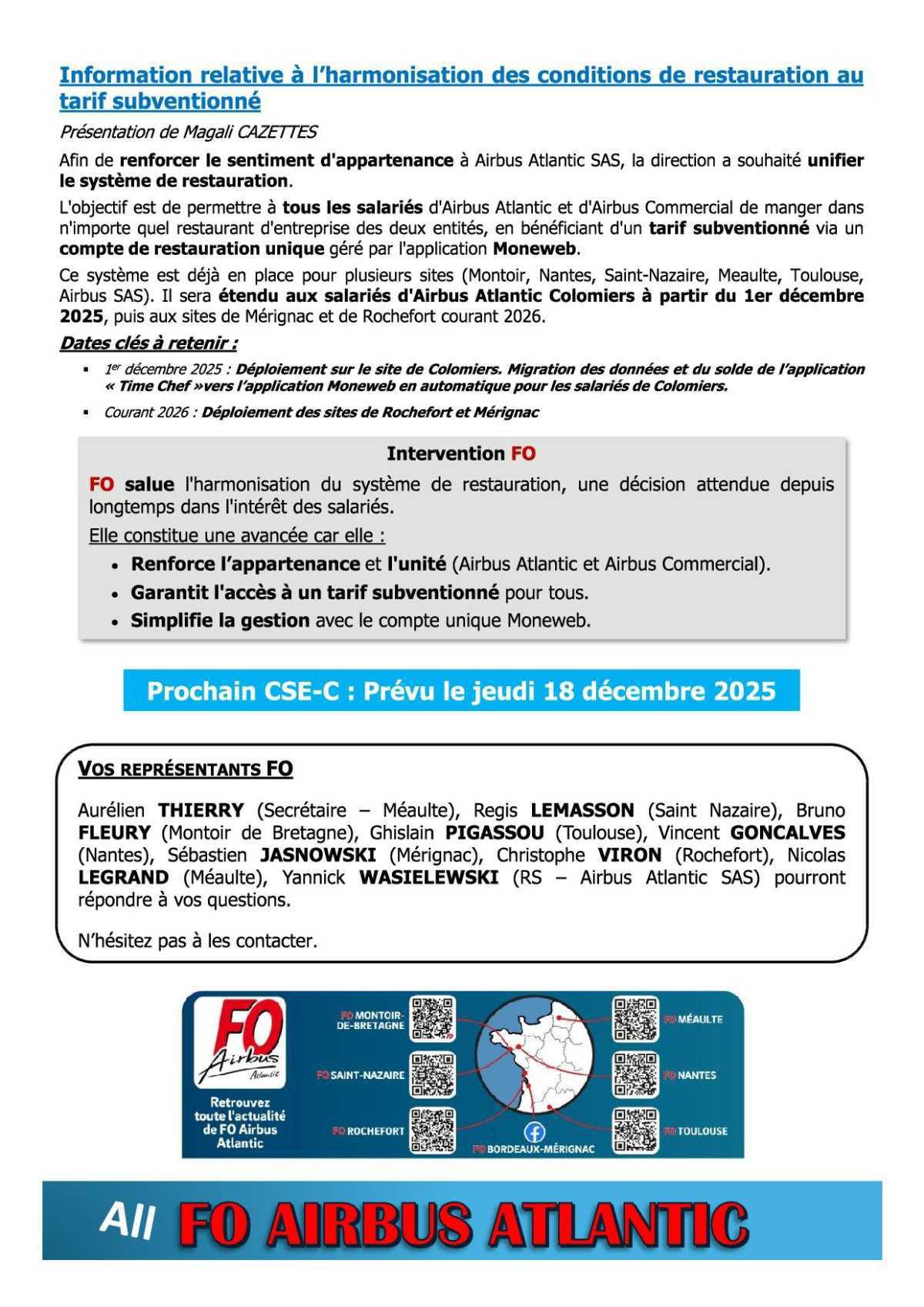 Compte rendu succinct du CSE-C du 14 novembre 2025