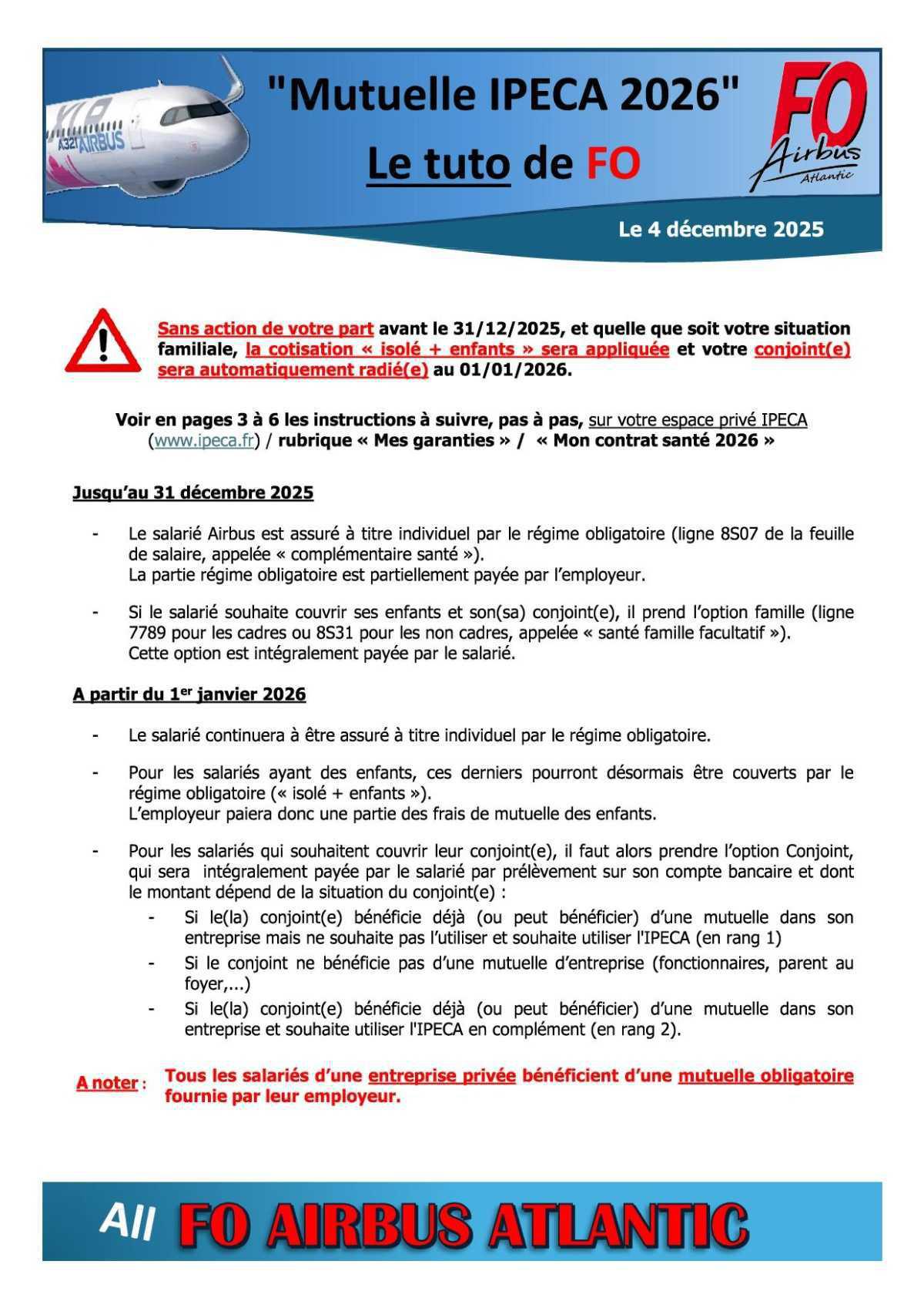 "Mutuelle IPECA 2026" le tuto de FO