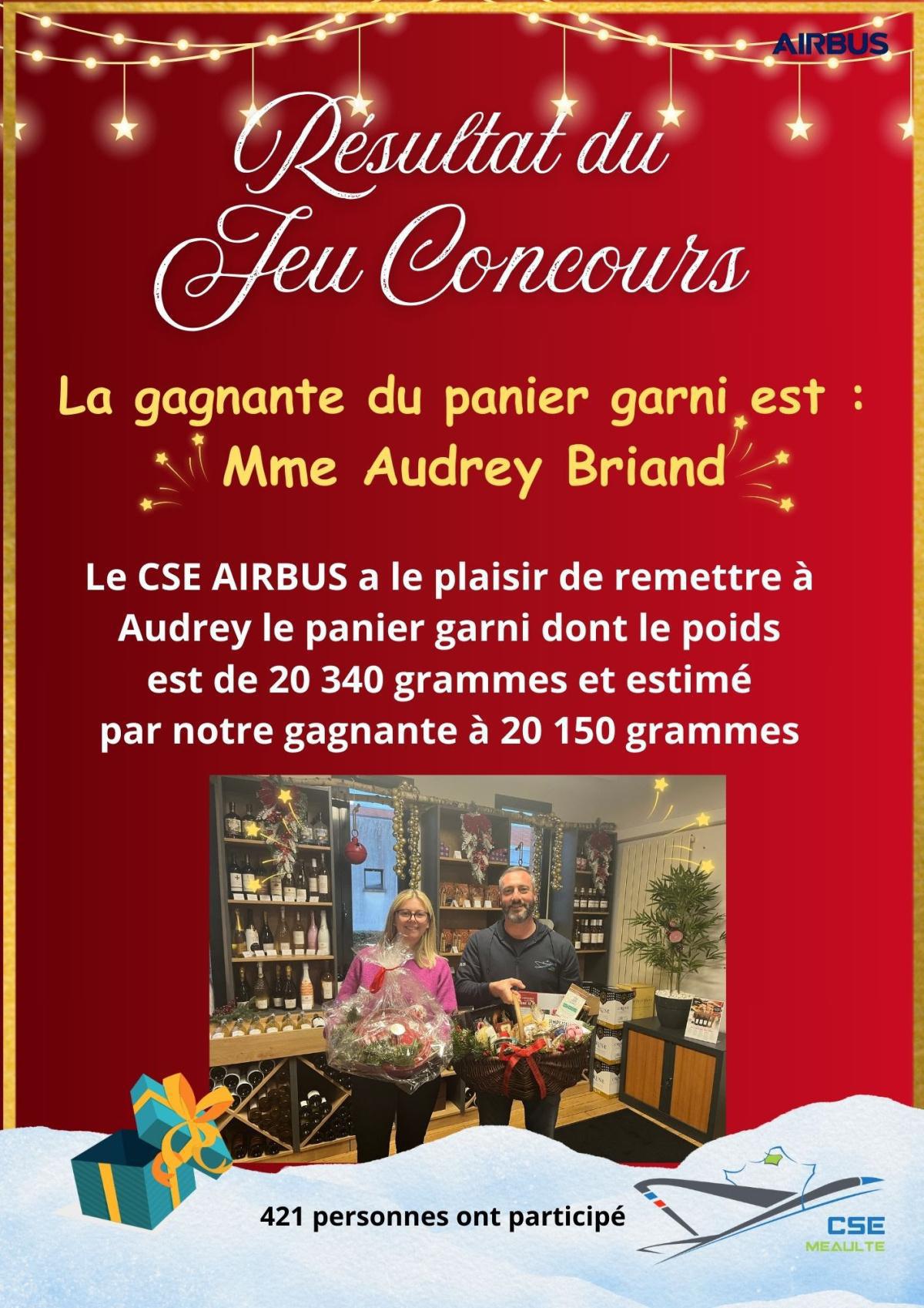 Résultat du jeu concours "Panier garni"