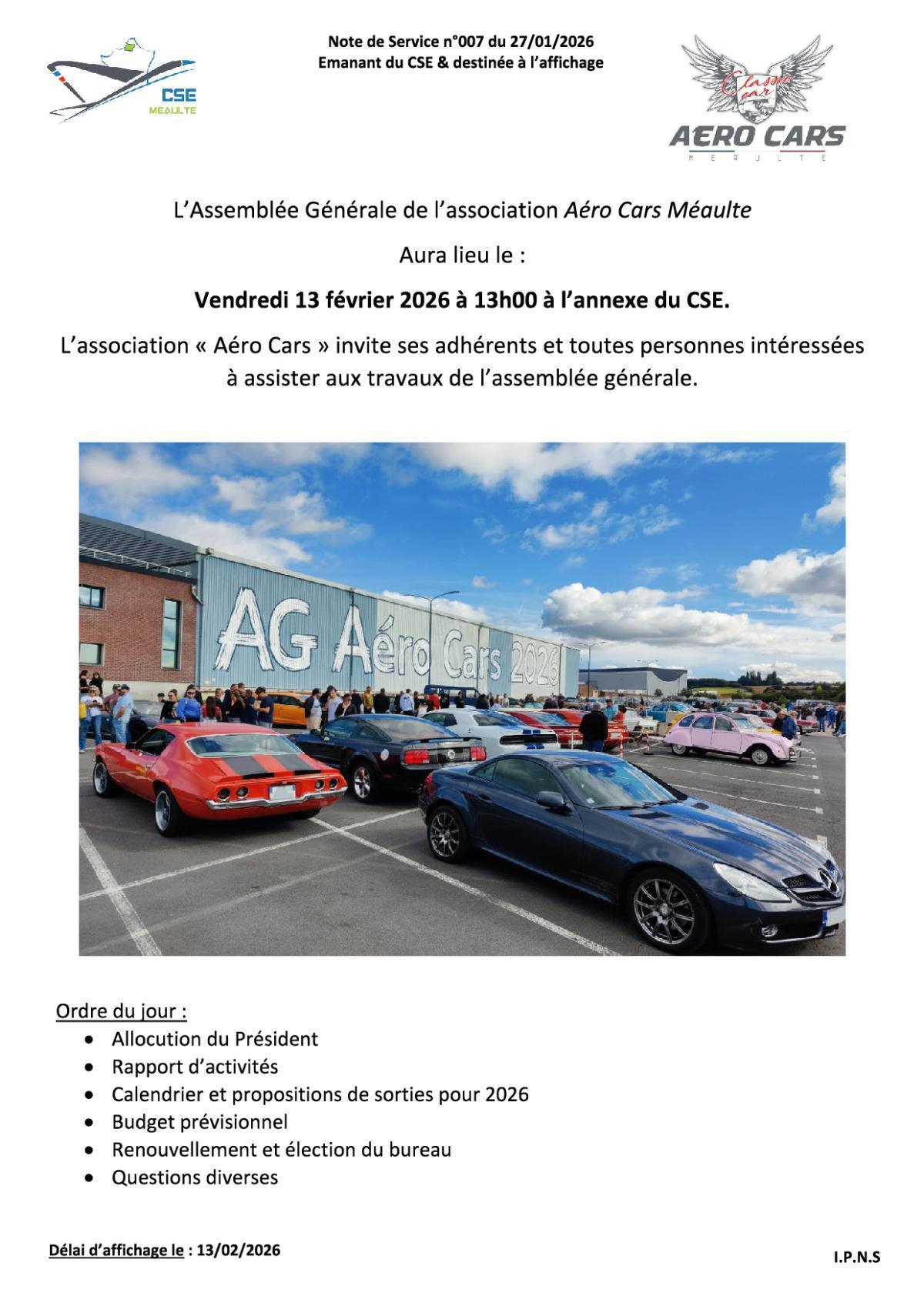 Assemblée Générale "Aéro Cars Méaulte"