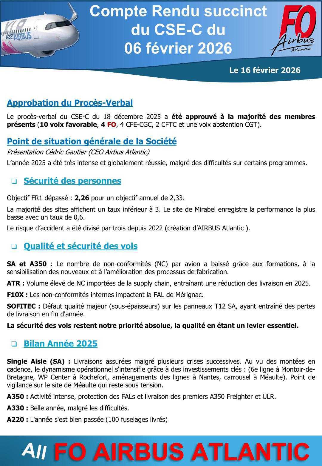 CR succinct du CSE-C de février 2026