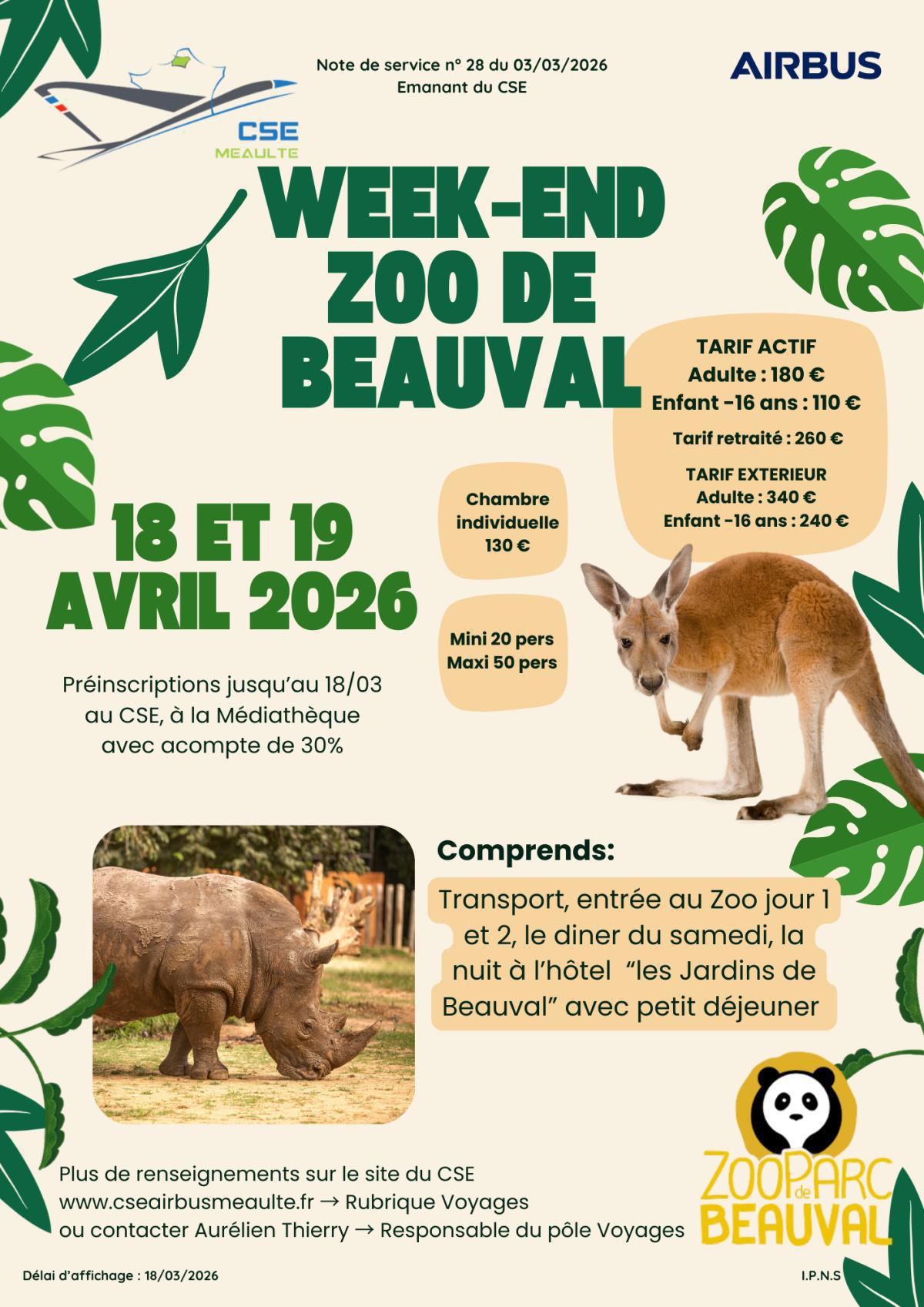 Week-end Zoo de Beauval