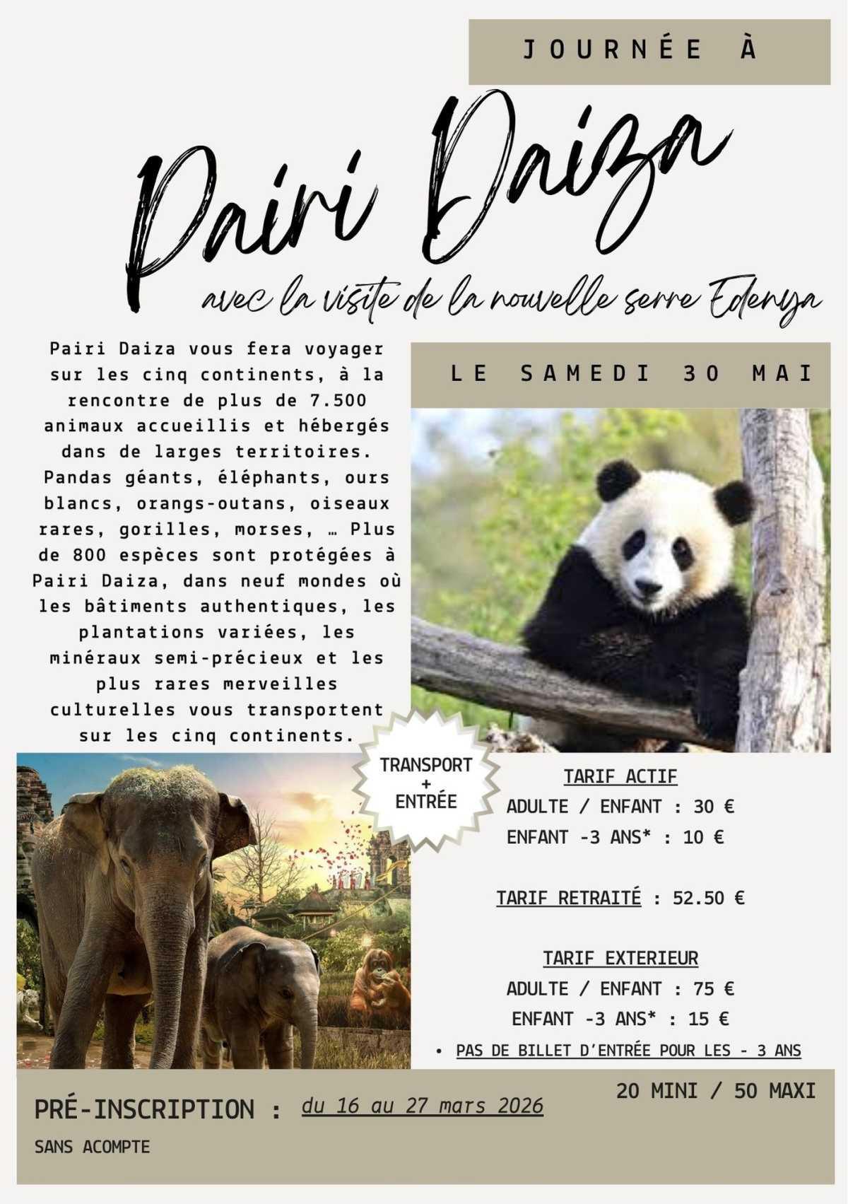 Catalogue Sorties & Week-ends 2026