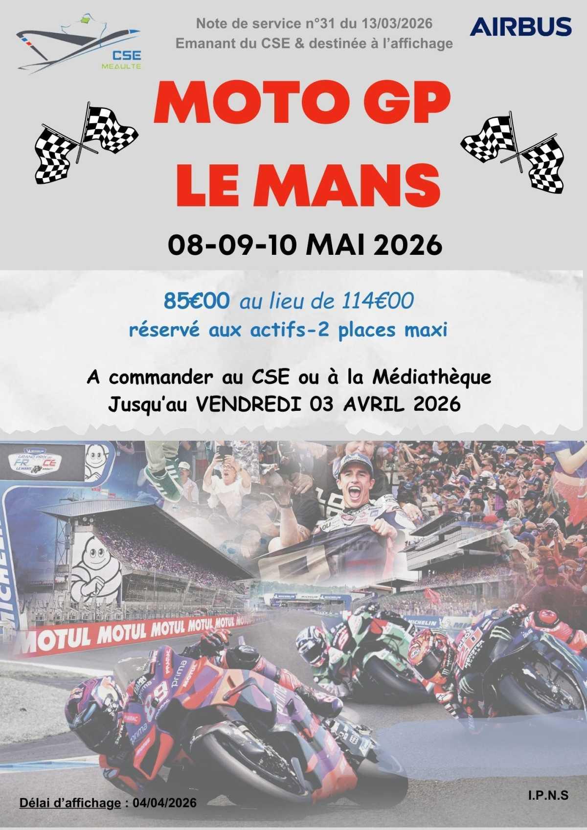 Place Moto GP "Le Mans"