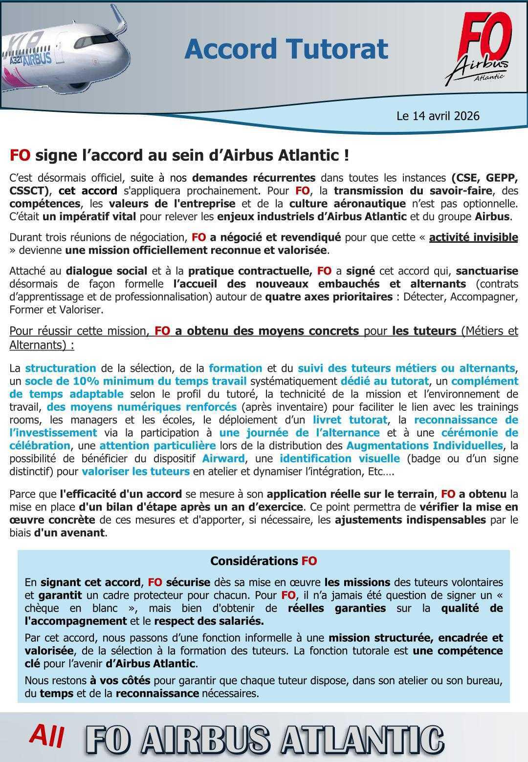 FO signe l'accord tutorat