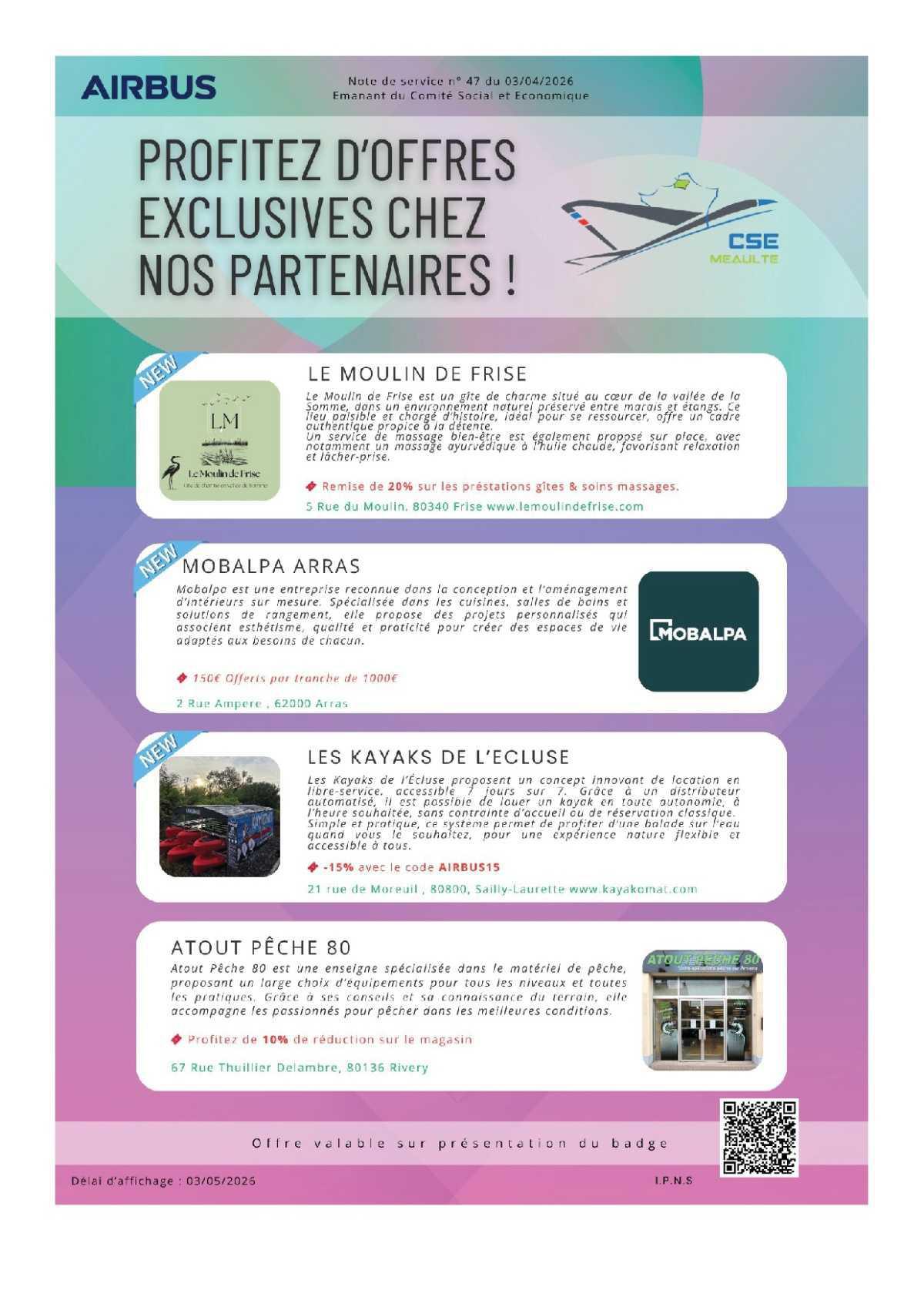 Offres partenaires CSE