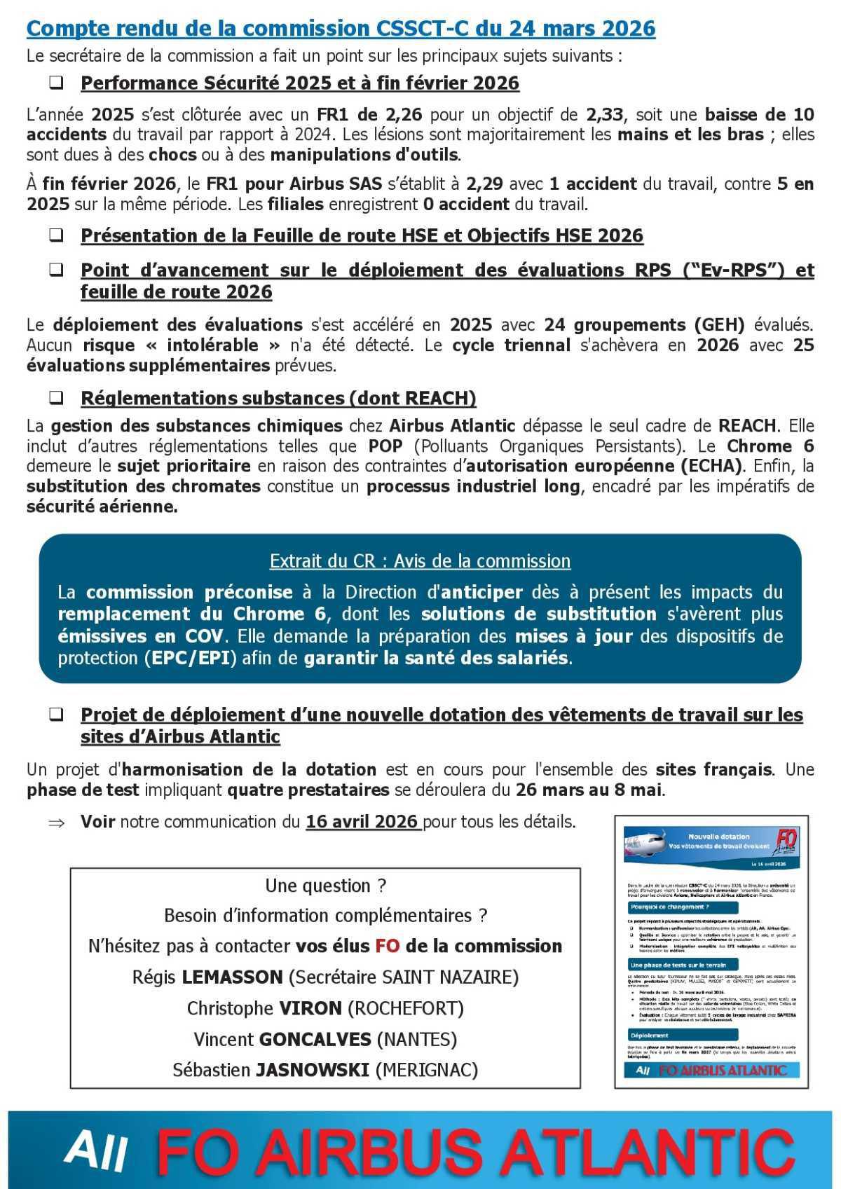 Compte Rendu partiel du CSE-C du 8 avril 2026