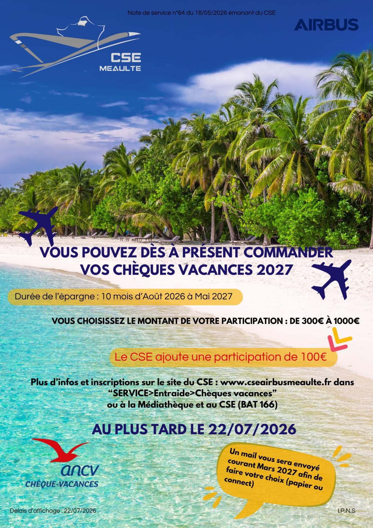 Chèque ANCV 2027