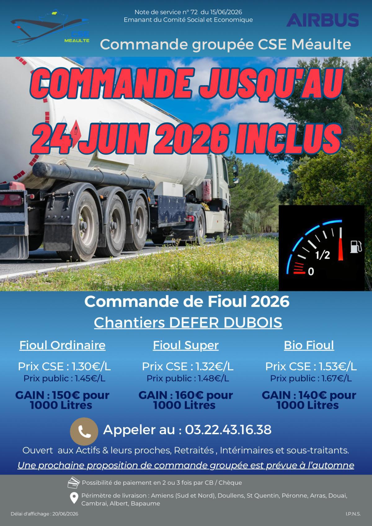 Commande Groupée CSE «&nbsp;Fioul&nbsp;»
