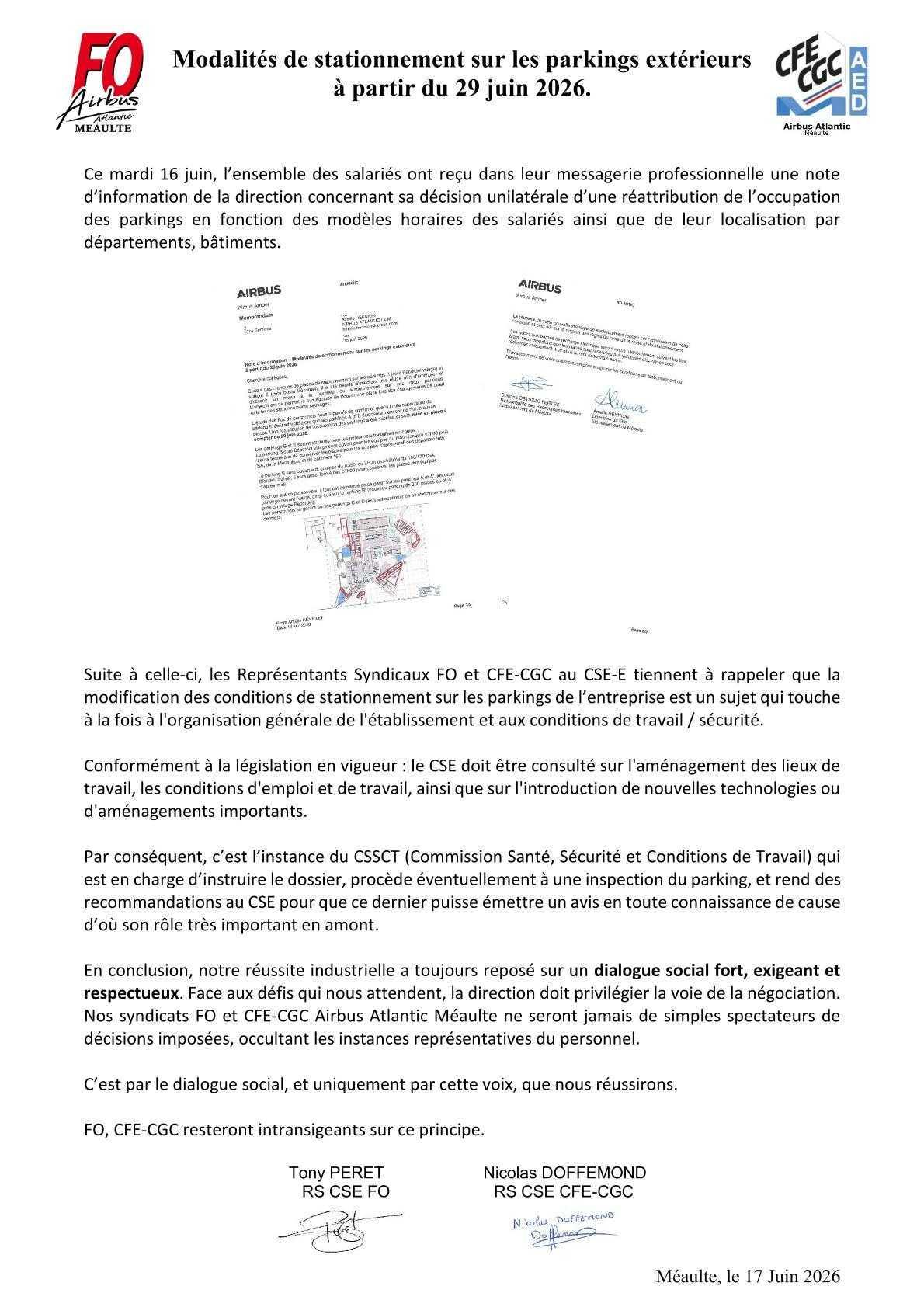 Réorganisation du stationnement sur les parkings !