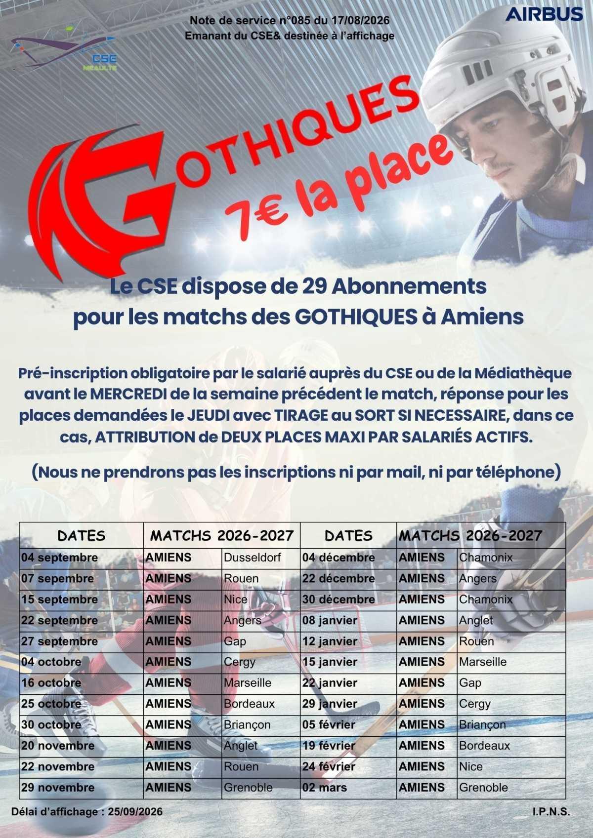 Abonnements Hockey "Les Gothiques"