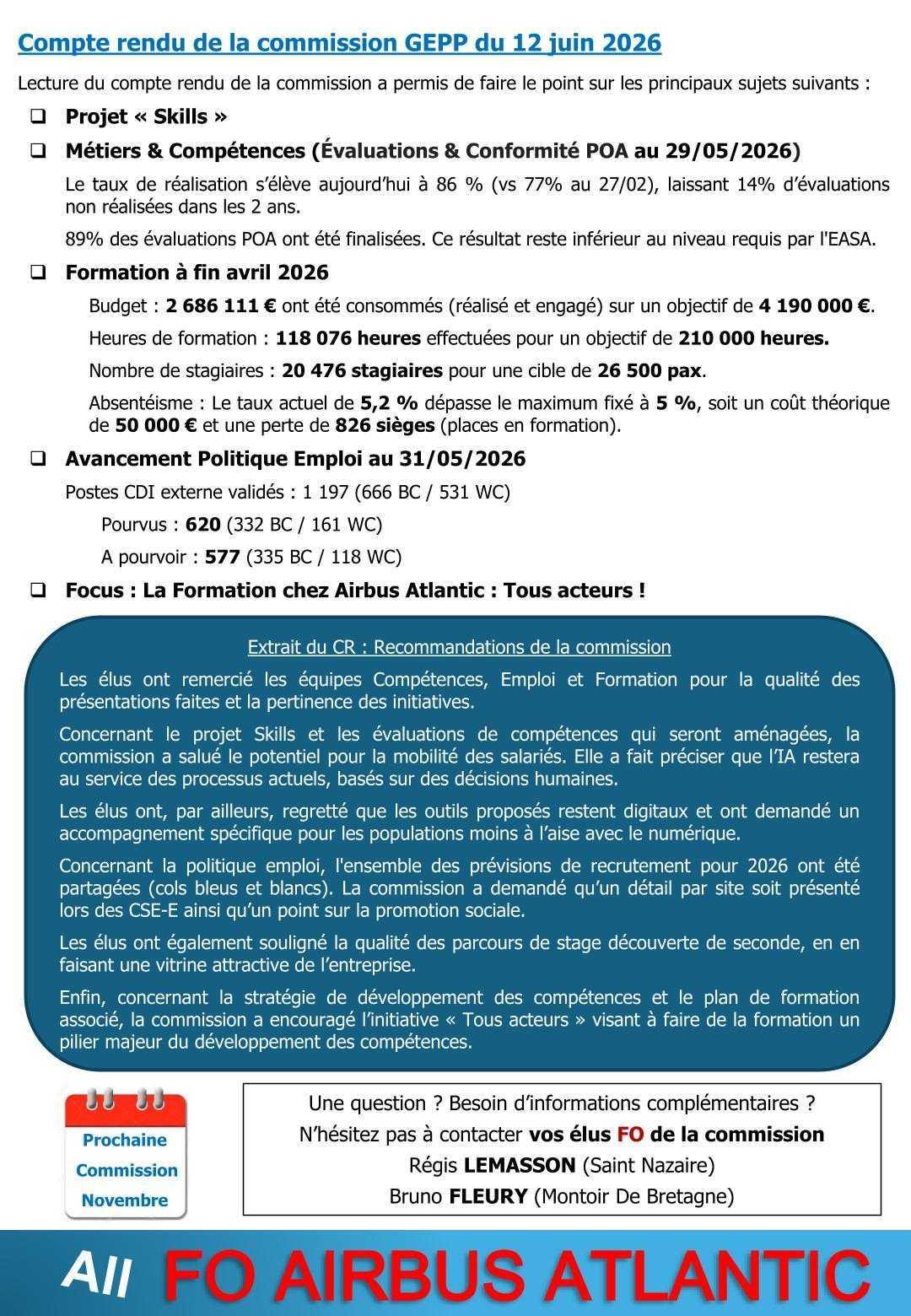 Compte rendu succinct du CSE-C du 25 juin 2026