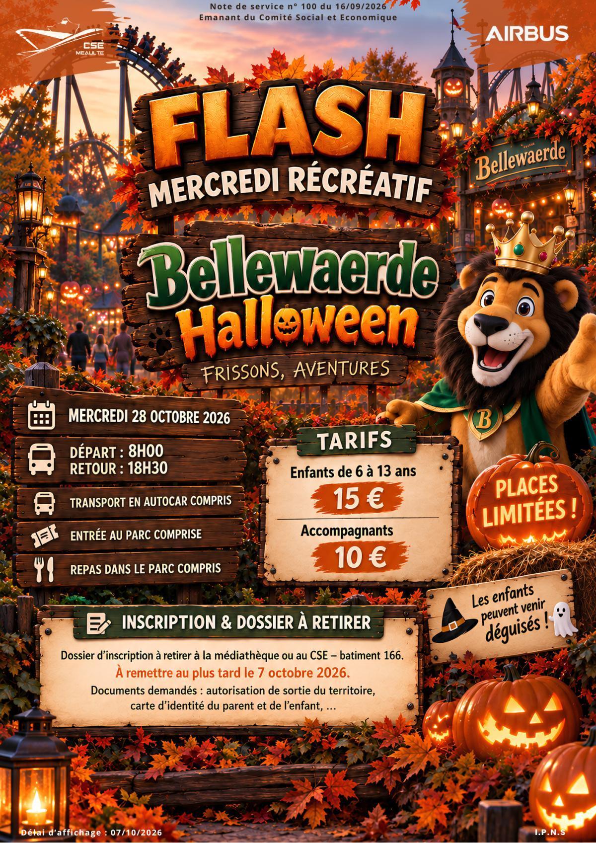Flash mercredi récréatif "Bellewaerde Halloween"