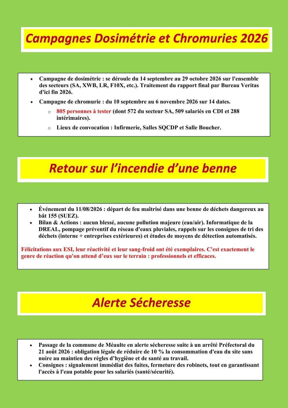Compte rendu succinct du CSSCT du 9 septembre 2026