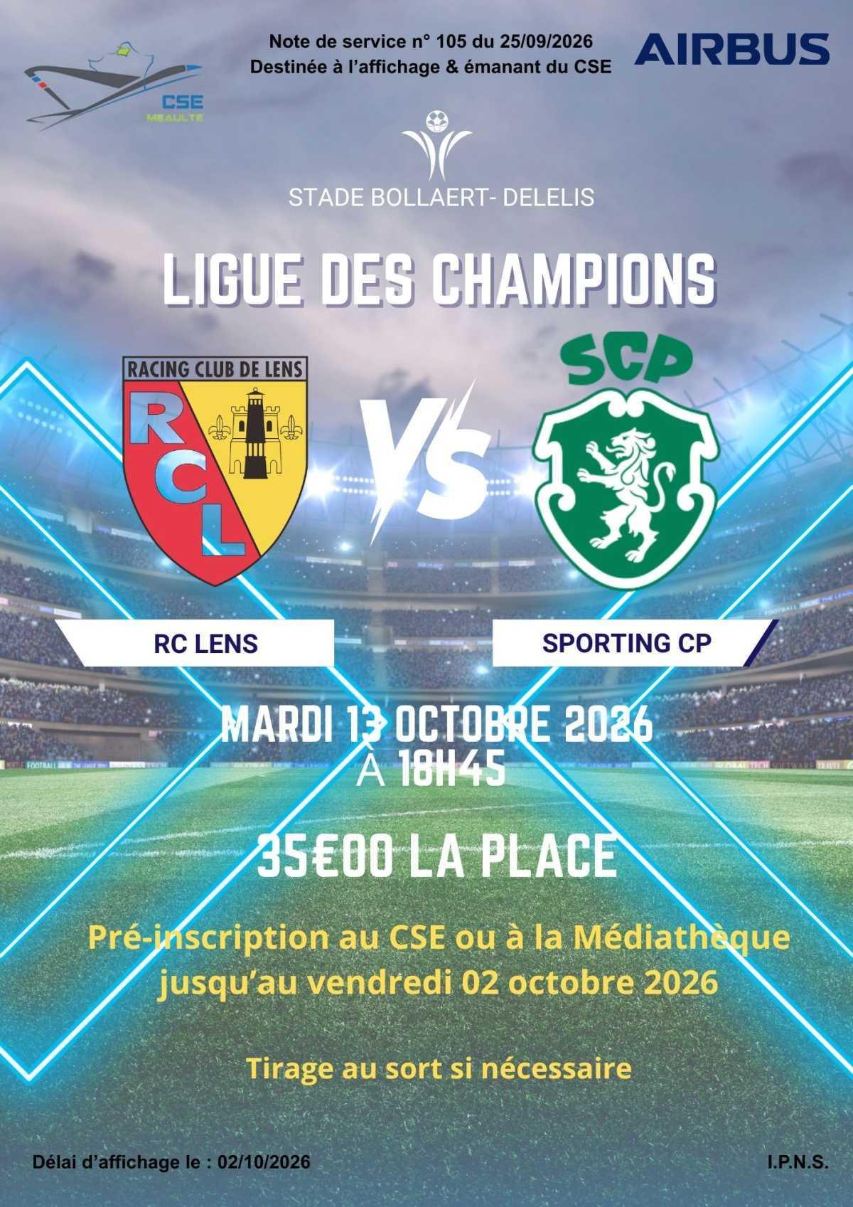 Ligue des champions "RCL vs Sporting CP"
