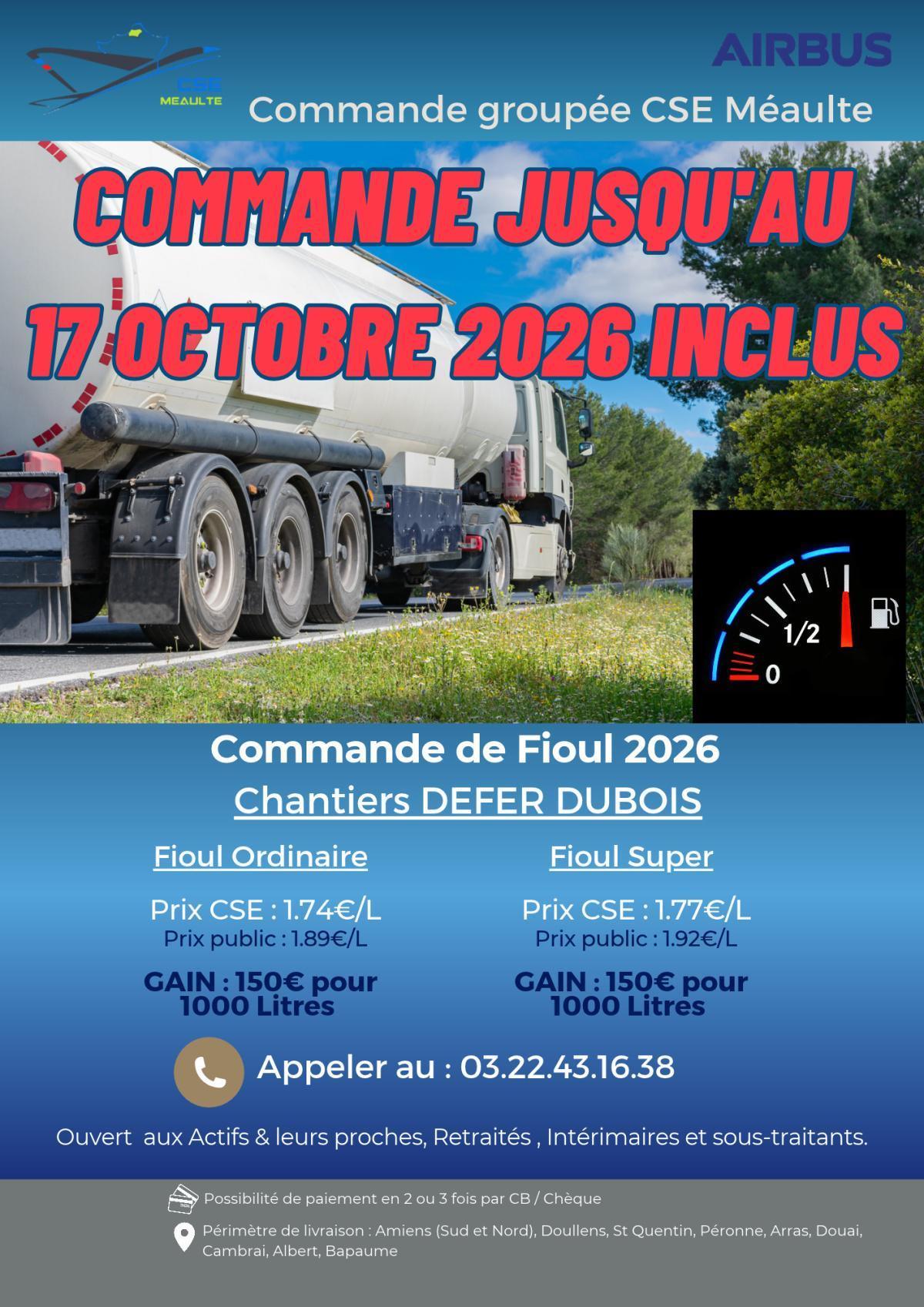 Commande Fioul intermédiaire