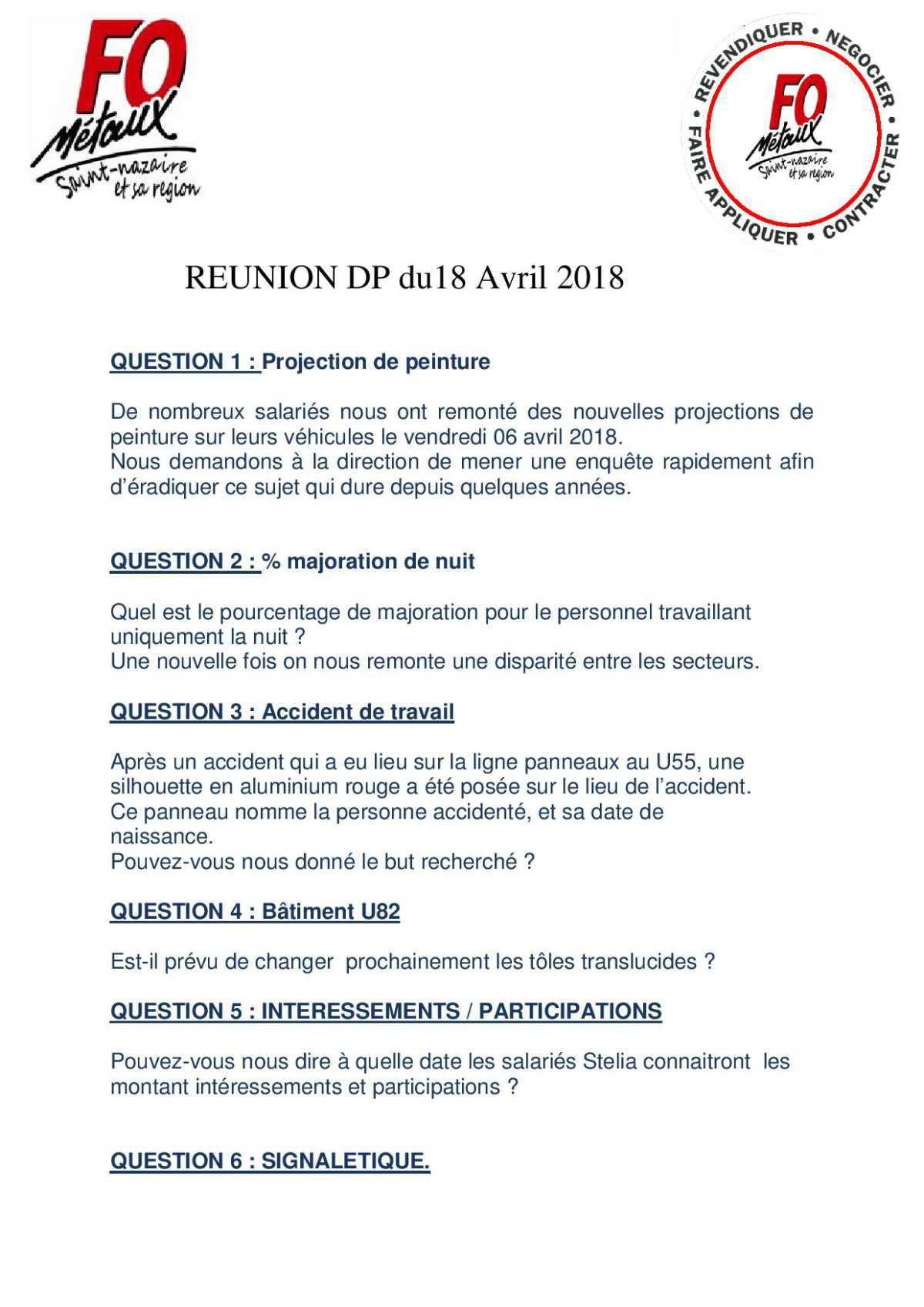 Questions DP avril 2018