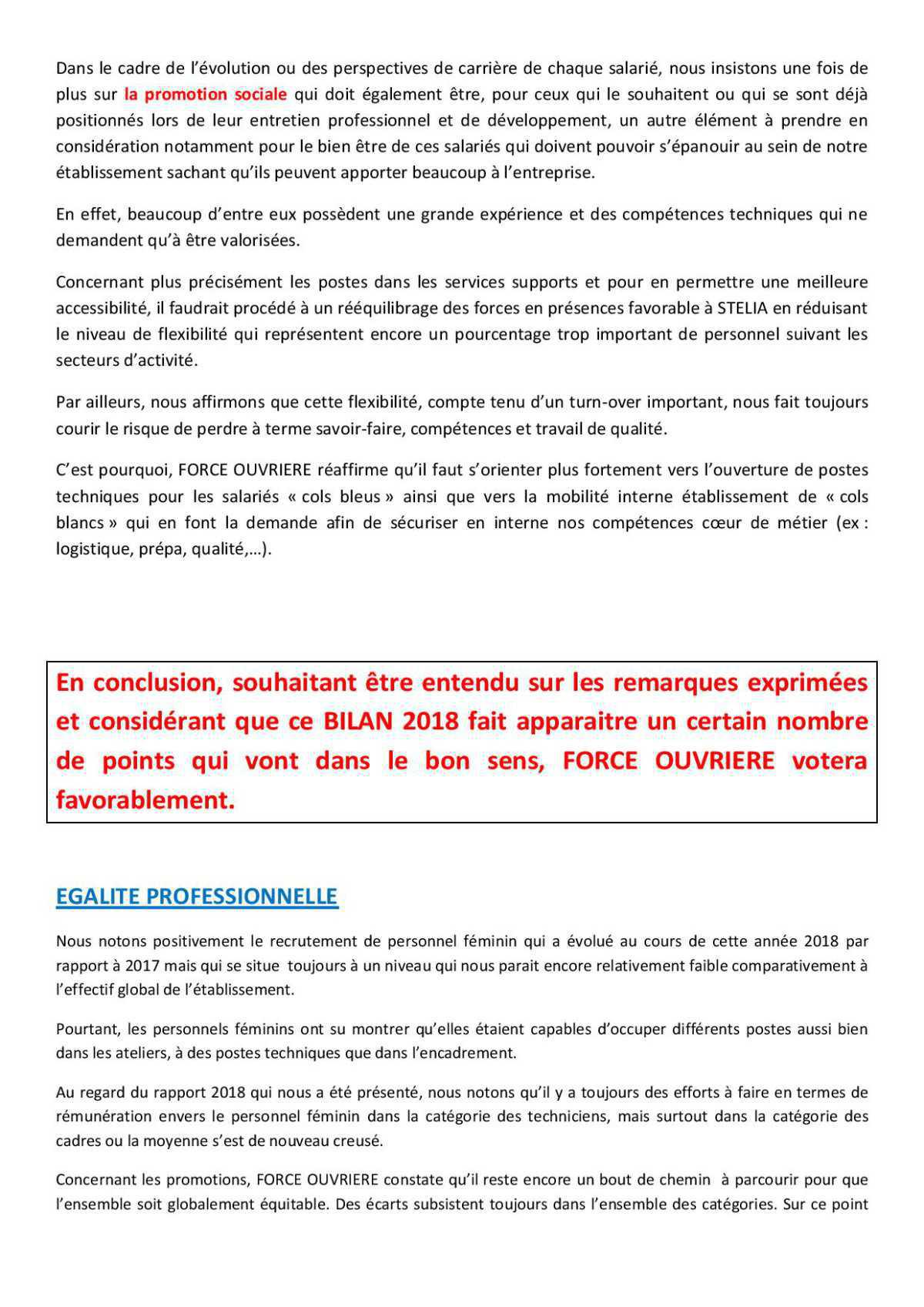 Déclaration FO au CE du 26 avril 2019