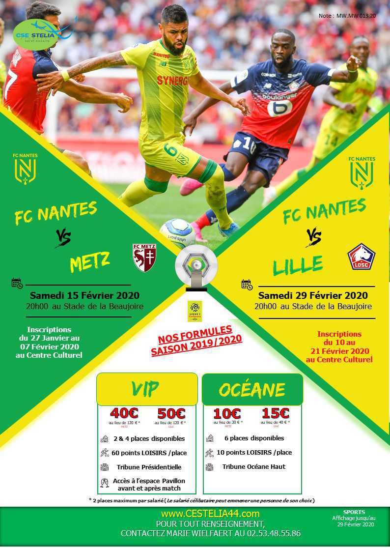 Inscriptions FC Nantes