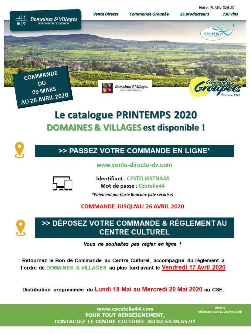 Commande Groupée commande groupée domaines et villages
