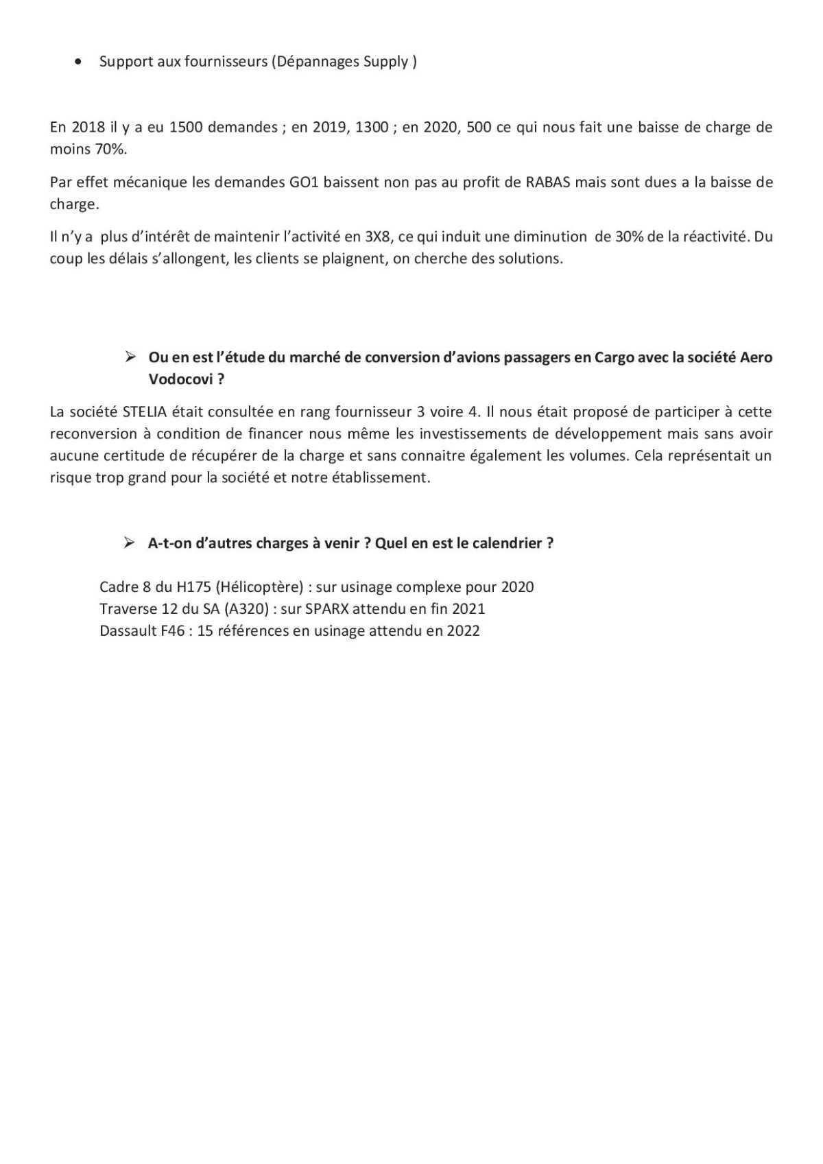 Compte rendu Succinct du CSE du 29/09
