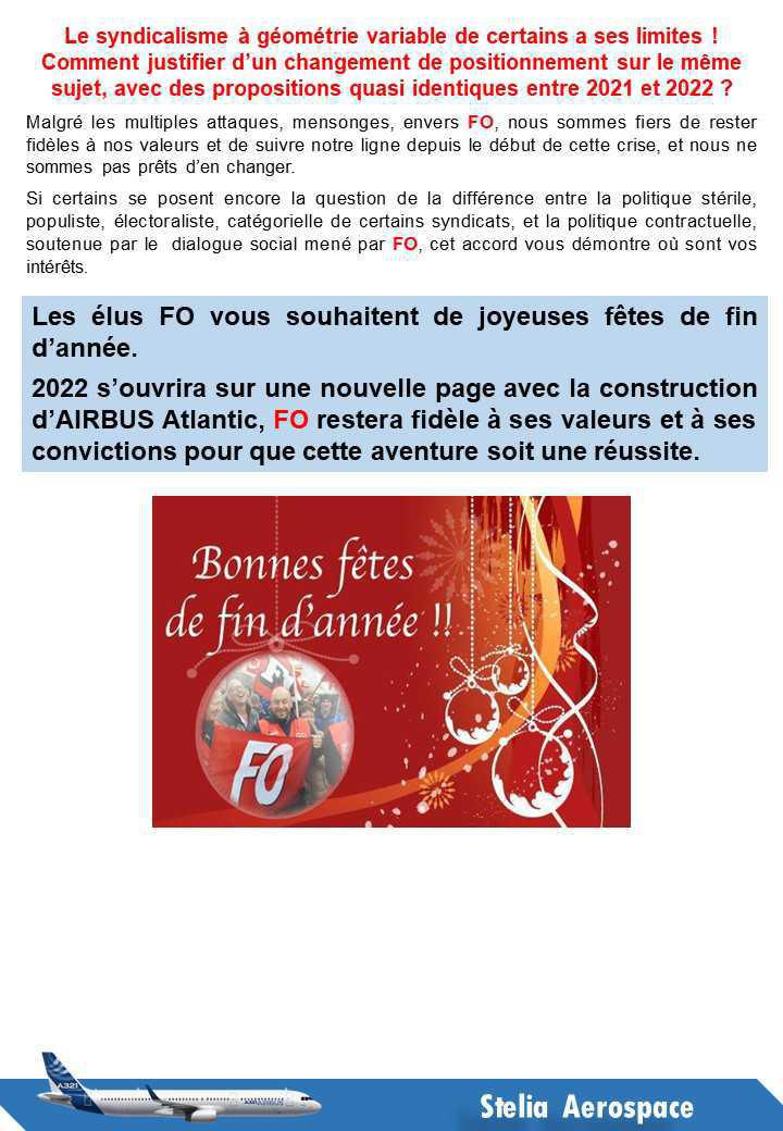 FO Signe l'accord sur l'organisation du temps de travail 2022