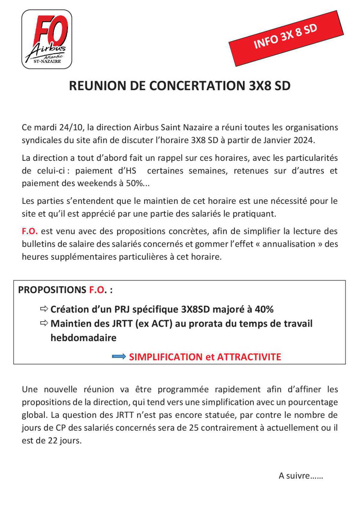 Première réunion de concertation 3X8SD