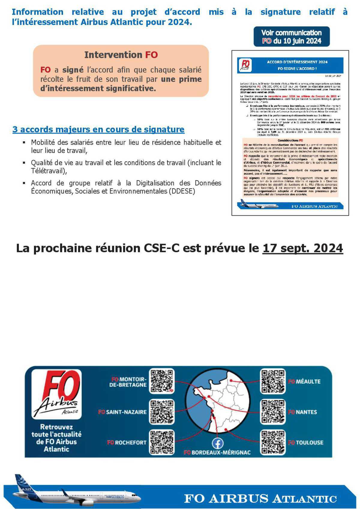 COMPTE RENDU SUCCINCT DU CSE C DU 14 JUIN 2024