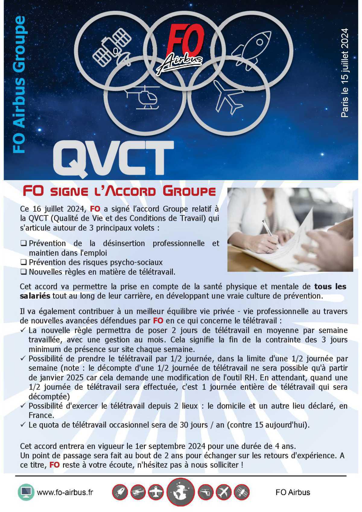 FO signe l'accord QVCT