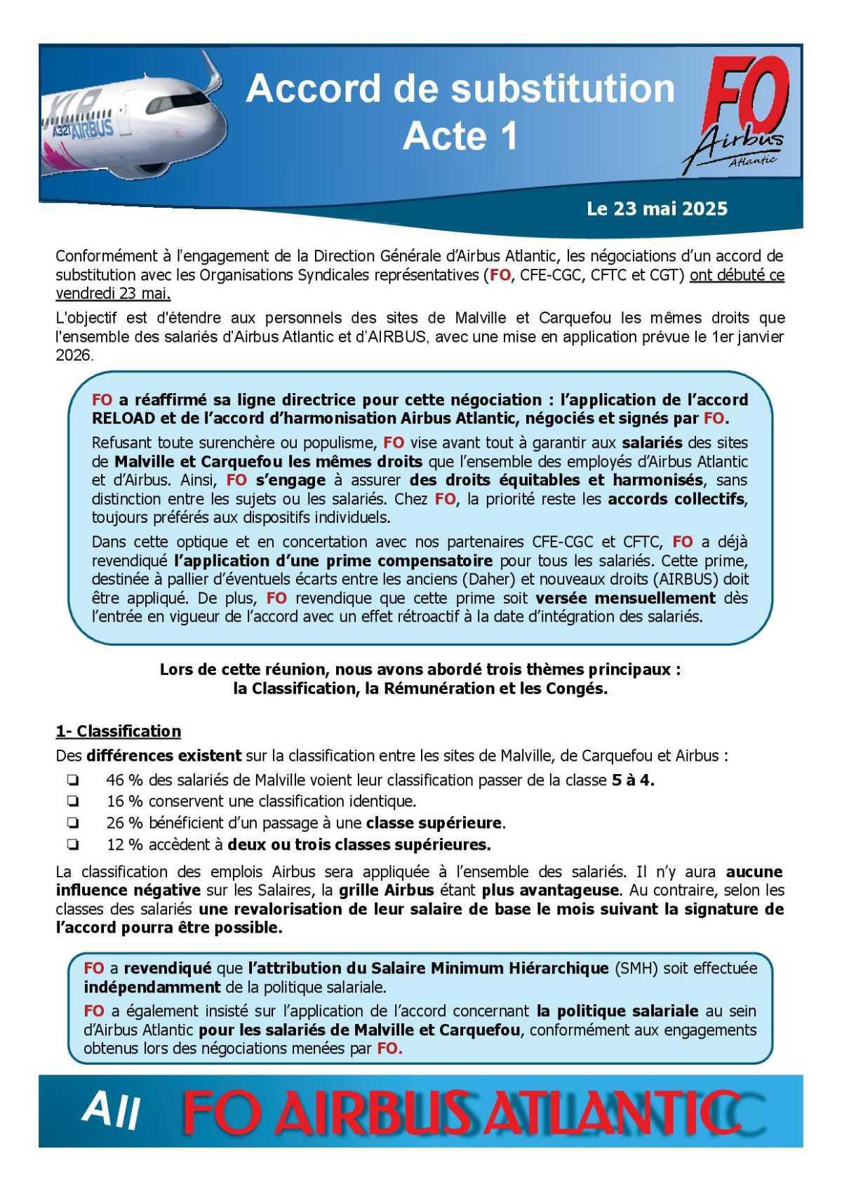 Accord de substitution salariés de Malville et Carquefou